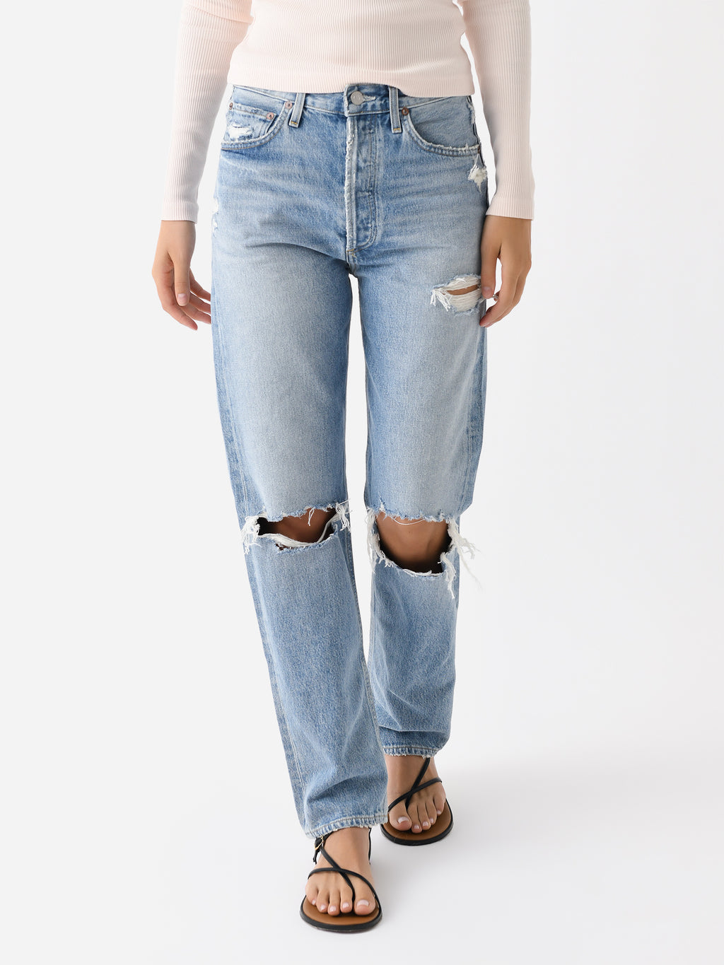 Agolde Women's 90s Mid Rise Straight Jean - Saint Bernard
