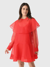 GANNI Women's Organza Circle Collar Dress - Saint Bernard