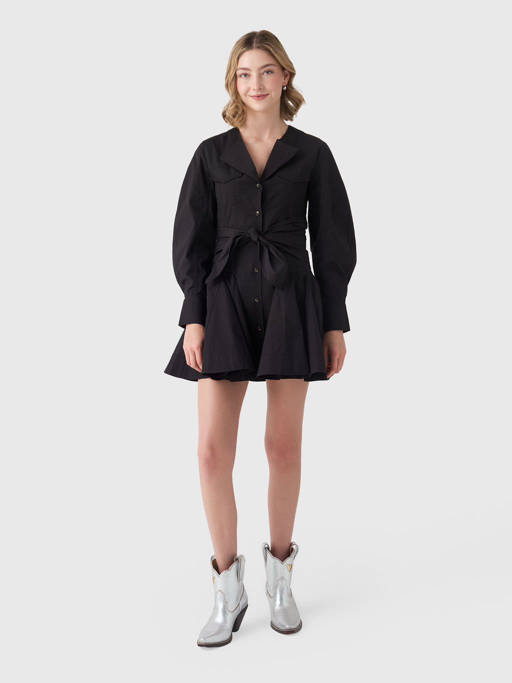 GANNI Women's Stretch Cotton Shirt Dress - Saint Bernard