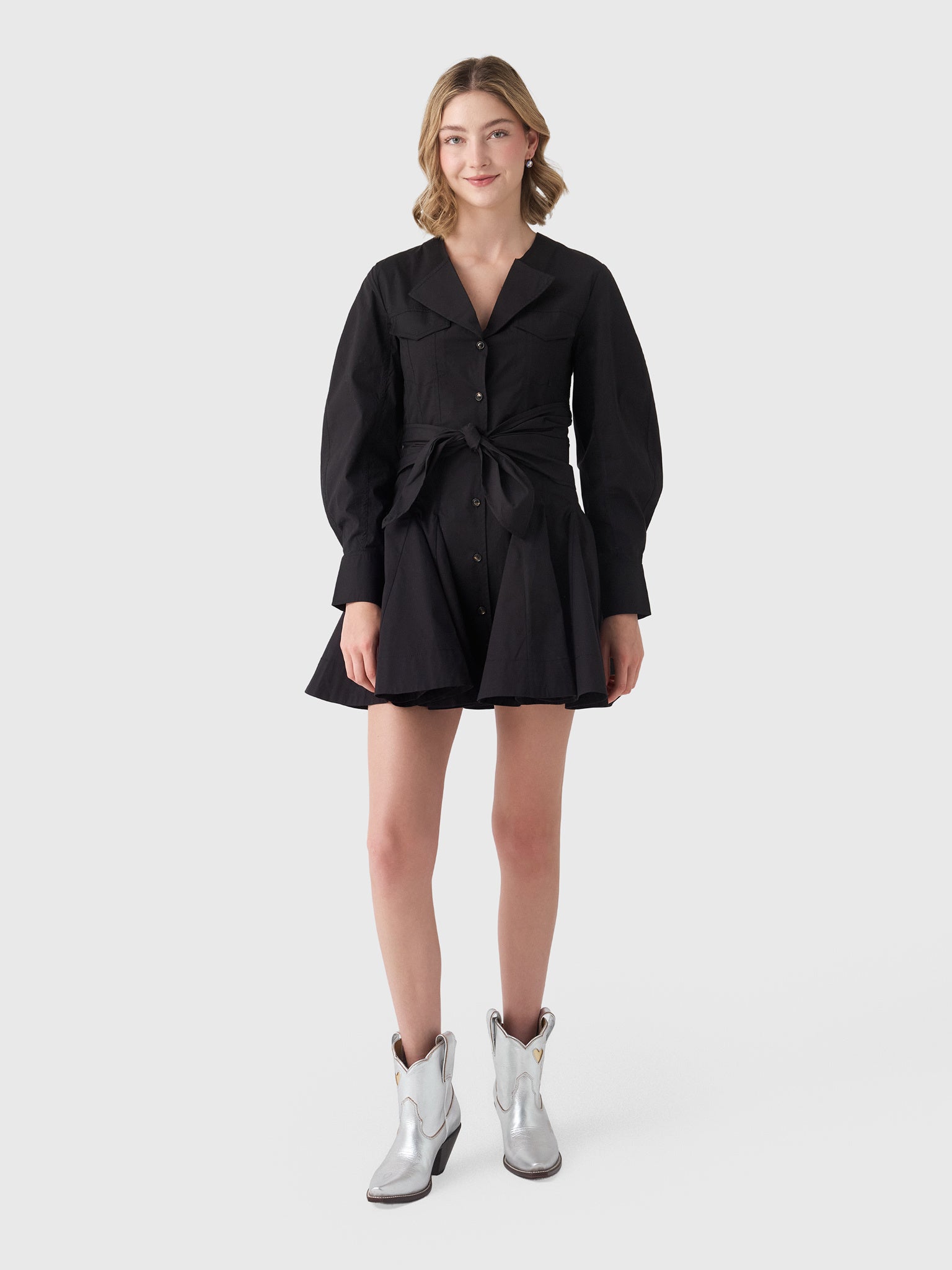 GANNI Women's Stretch Cotton Shirt Dress - Saint Bernard