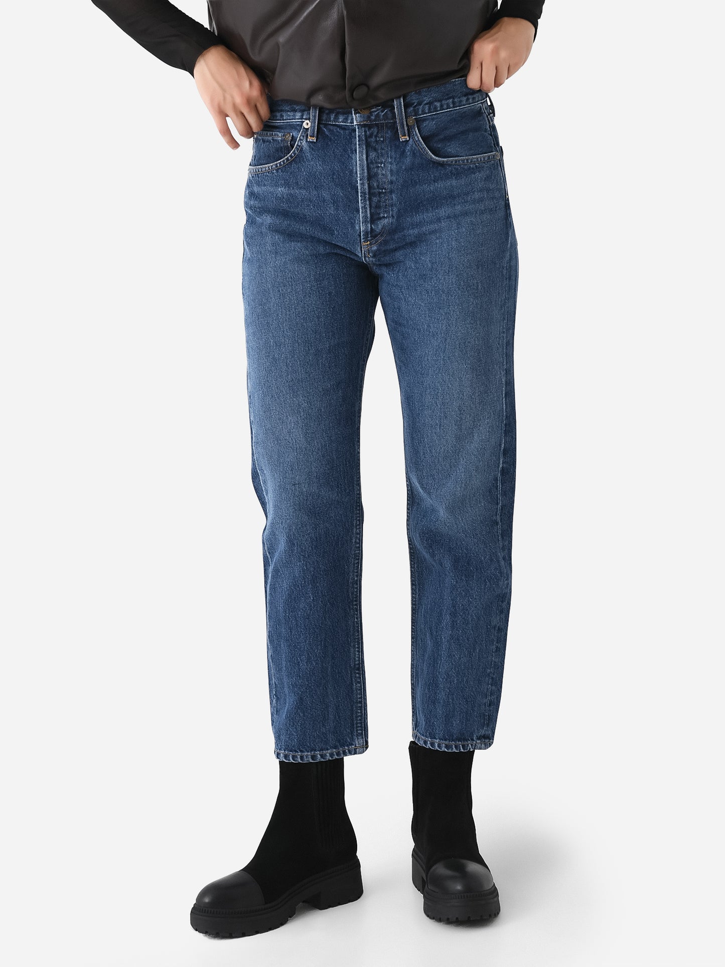 Agolde Women's Parker Straight Jean - Saint Bernard