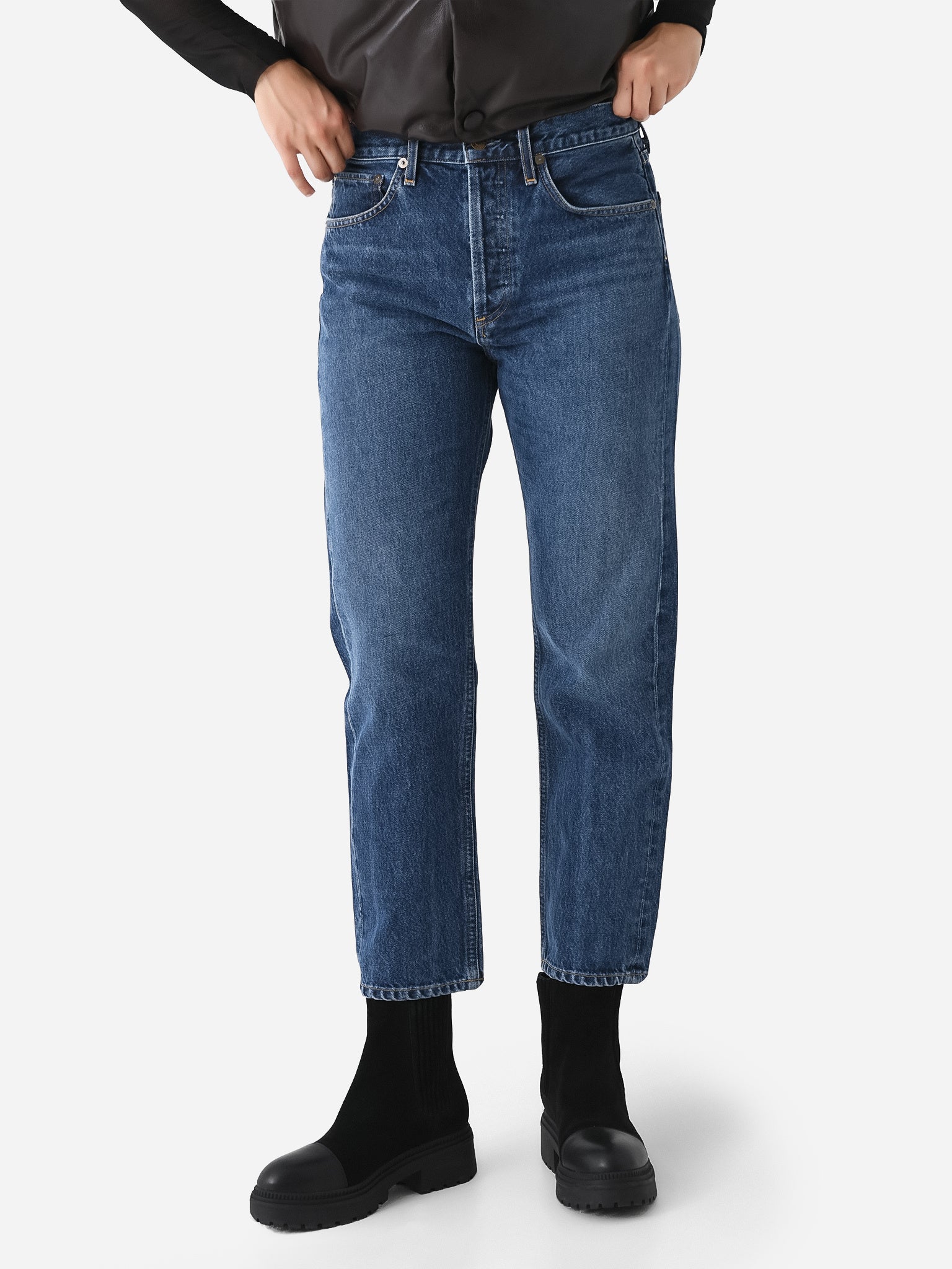 Agolde Women's Parker Straight Jean - Saint Bernard