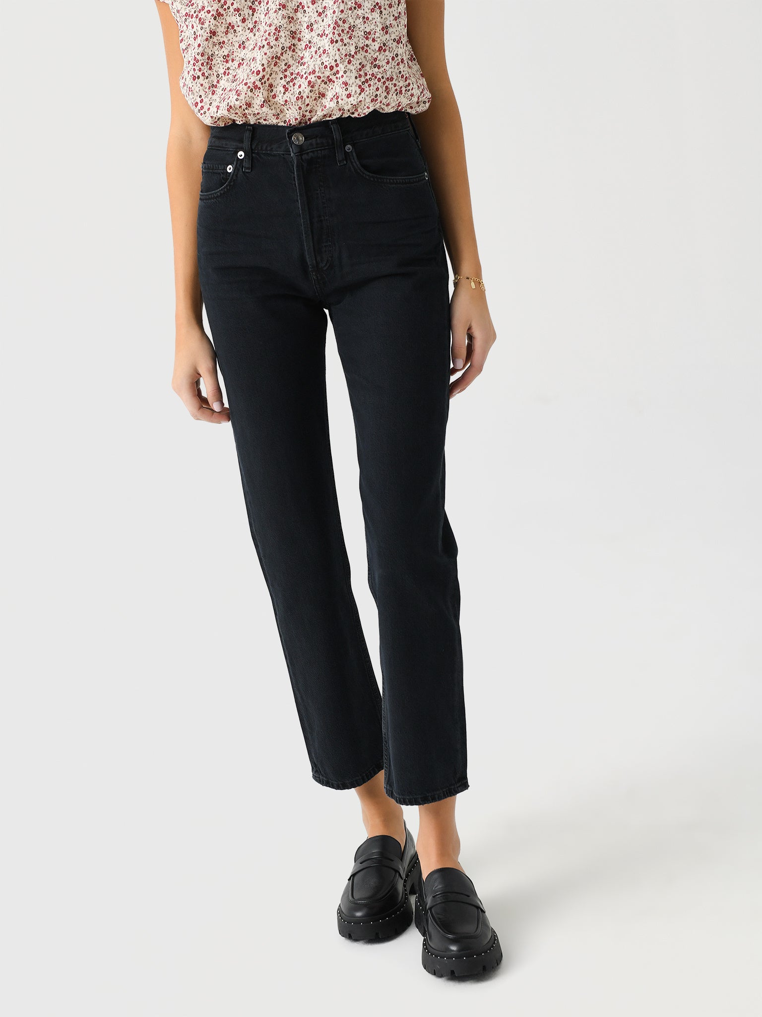 Agolde Women's 90s Pinch Waist High Rise Straight Jean - Saint Bernard