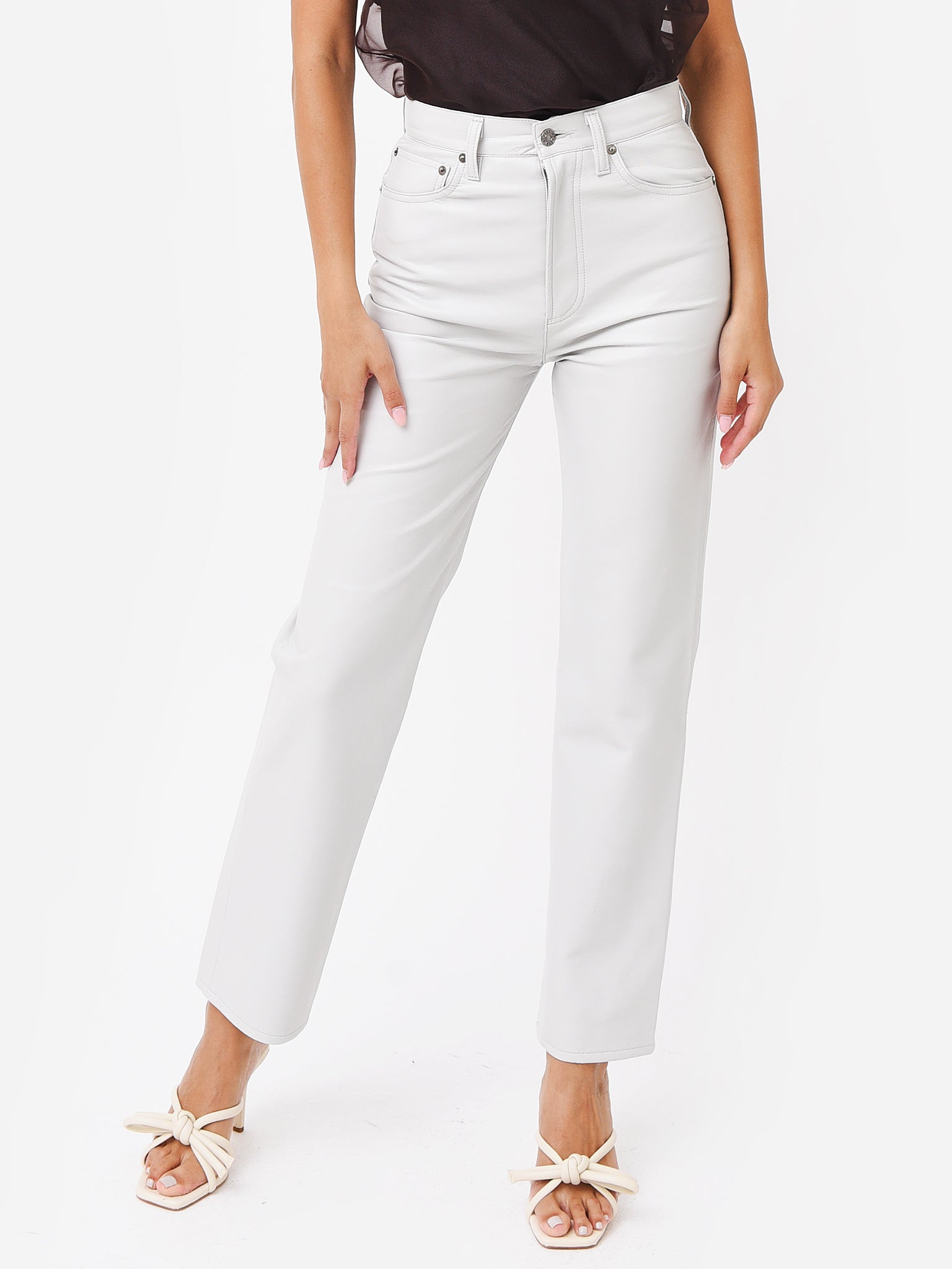 Agolde Women's Recycled Leather 90s Pinch Waist Pant - Saint Bernard