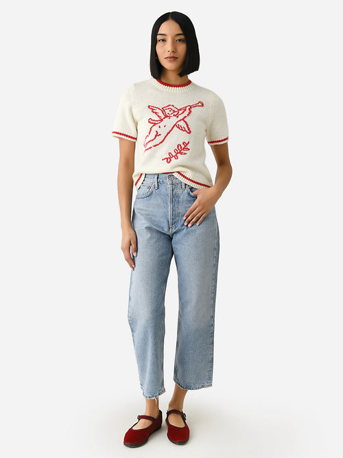 Agolde Women's 90s Crop Mid Rise Loose Straight Jean
