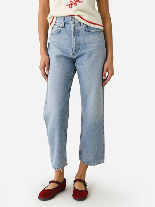 Agolde Women's 90s Crop Mid Rise Loose Straight Jean
