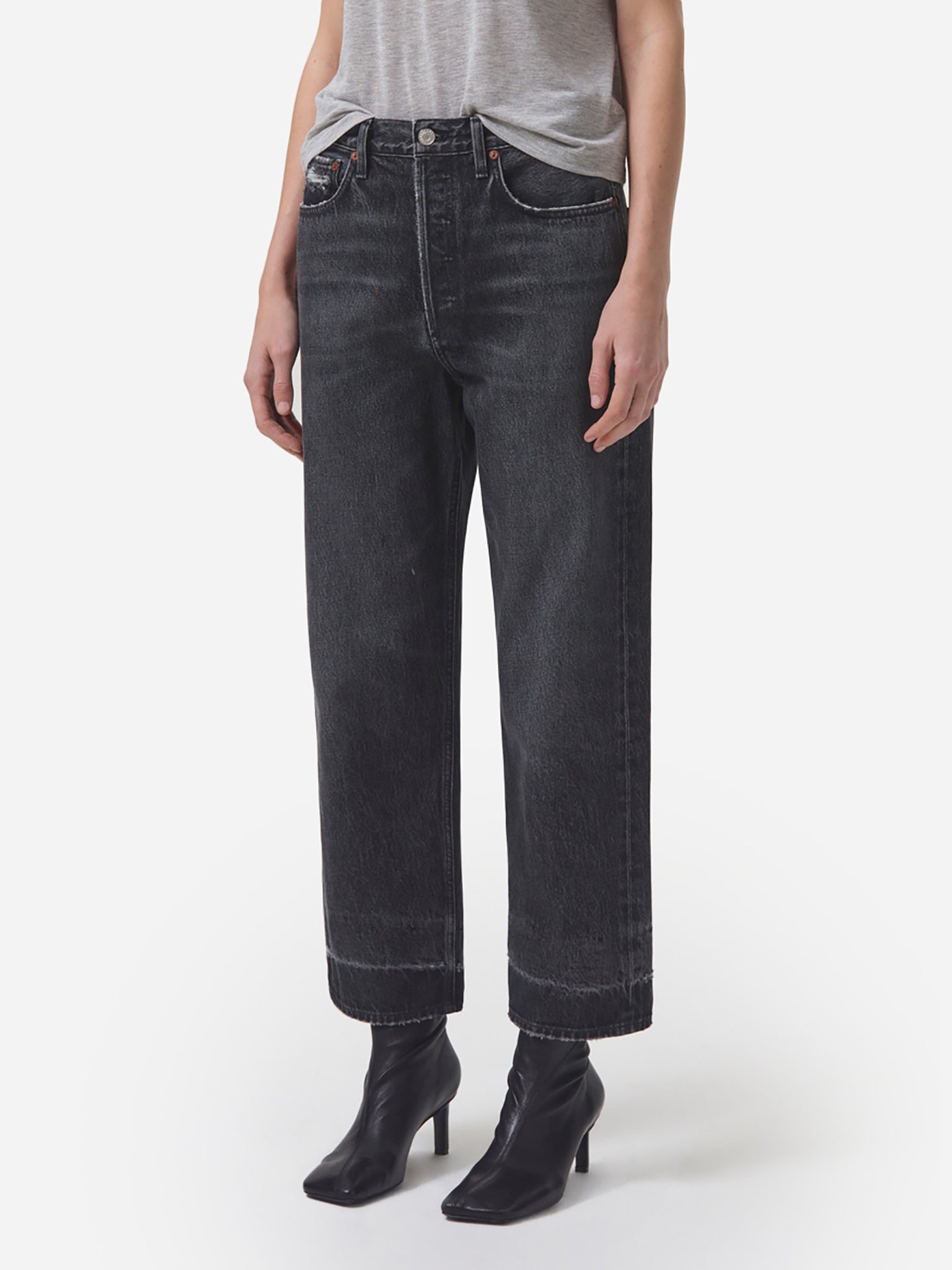 Agolde Women's 90s Crop Loose Straight Jean - Saint Bernard