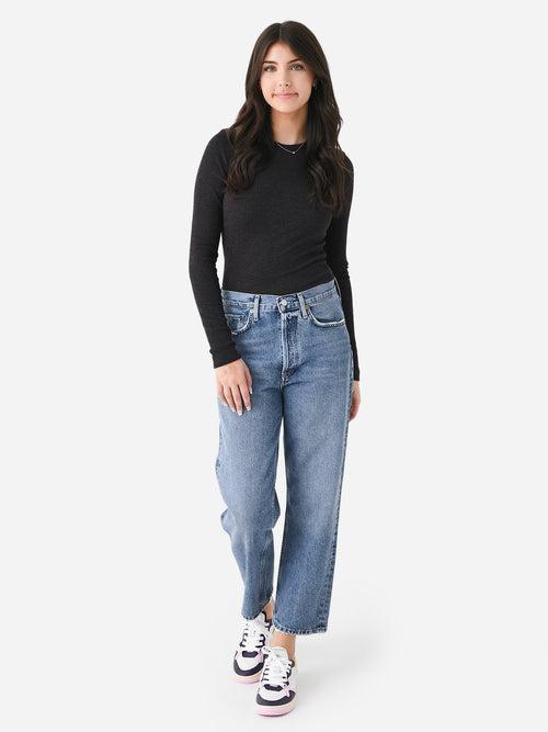 Agolde Women's 90s Crop Mid Rise Straight Jean