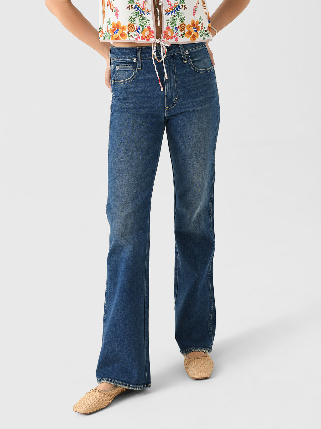 AMO Women's Rosa Cuffed Flare Jean - Saint Bernard