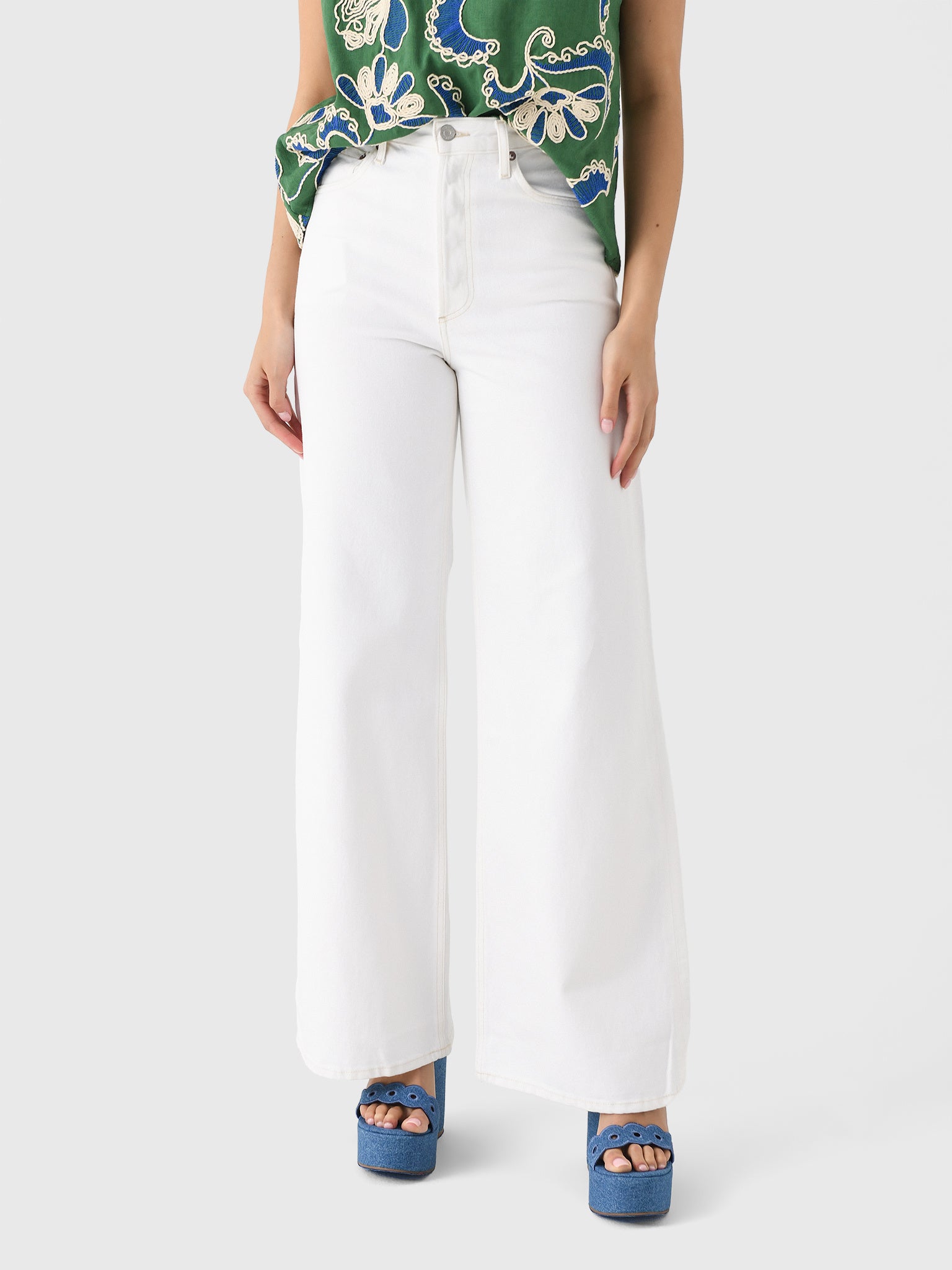 Agolde Women's Dame High Rise Wide Leg Jean - Saint Bernard