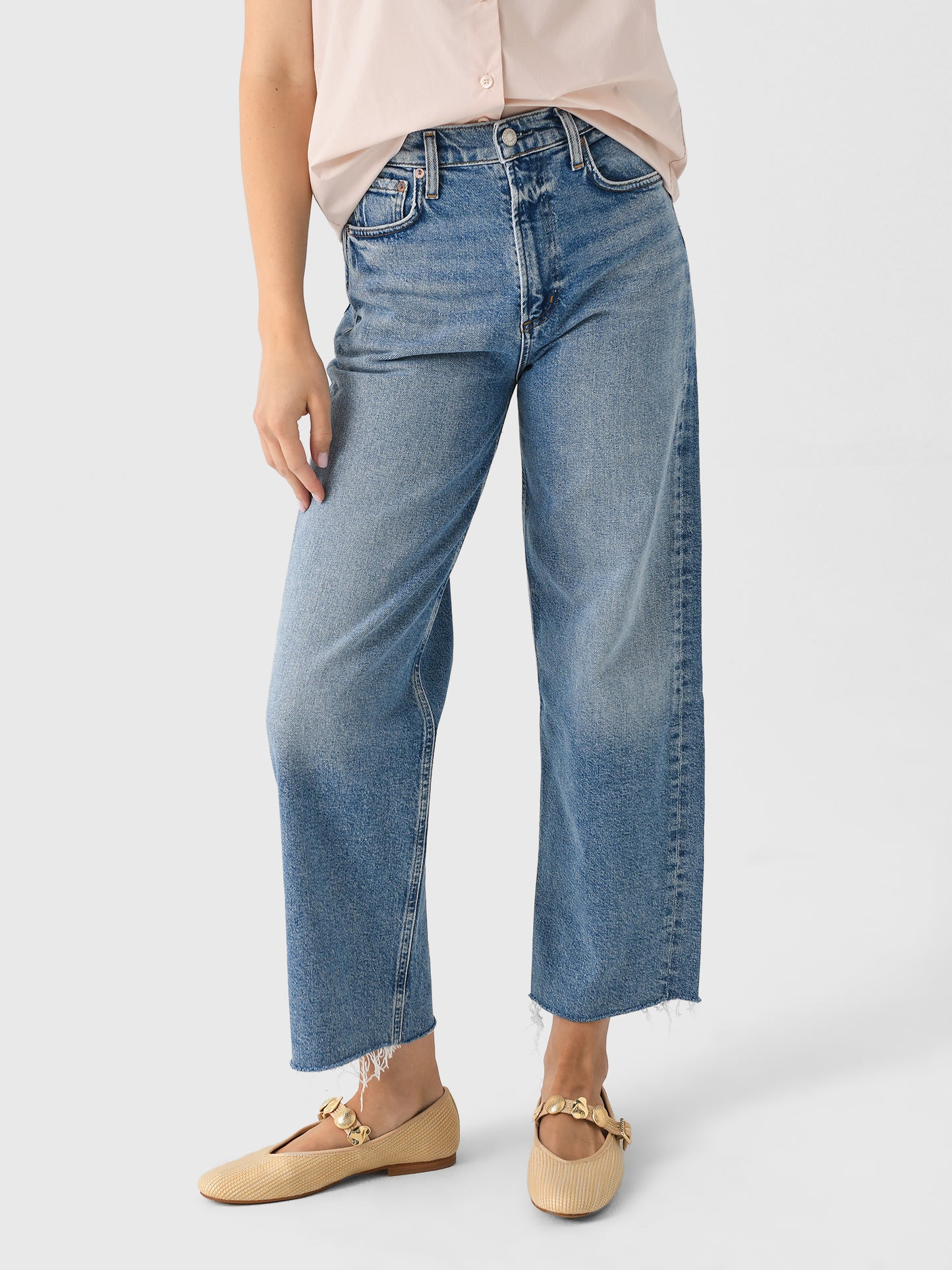 Agolde Women's Ren Wide Leg Jean - Saint Bernard