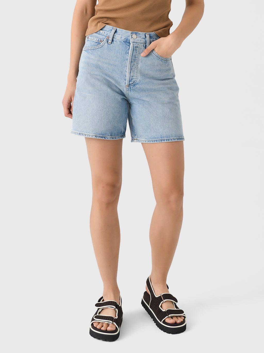 Agolde Women's Dame High Rise Baggy Short - Saint Bernard