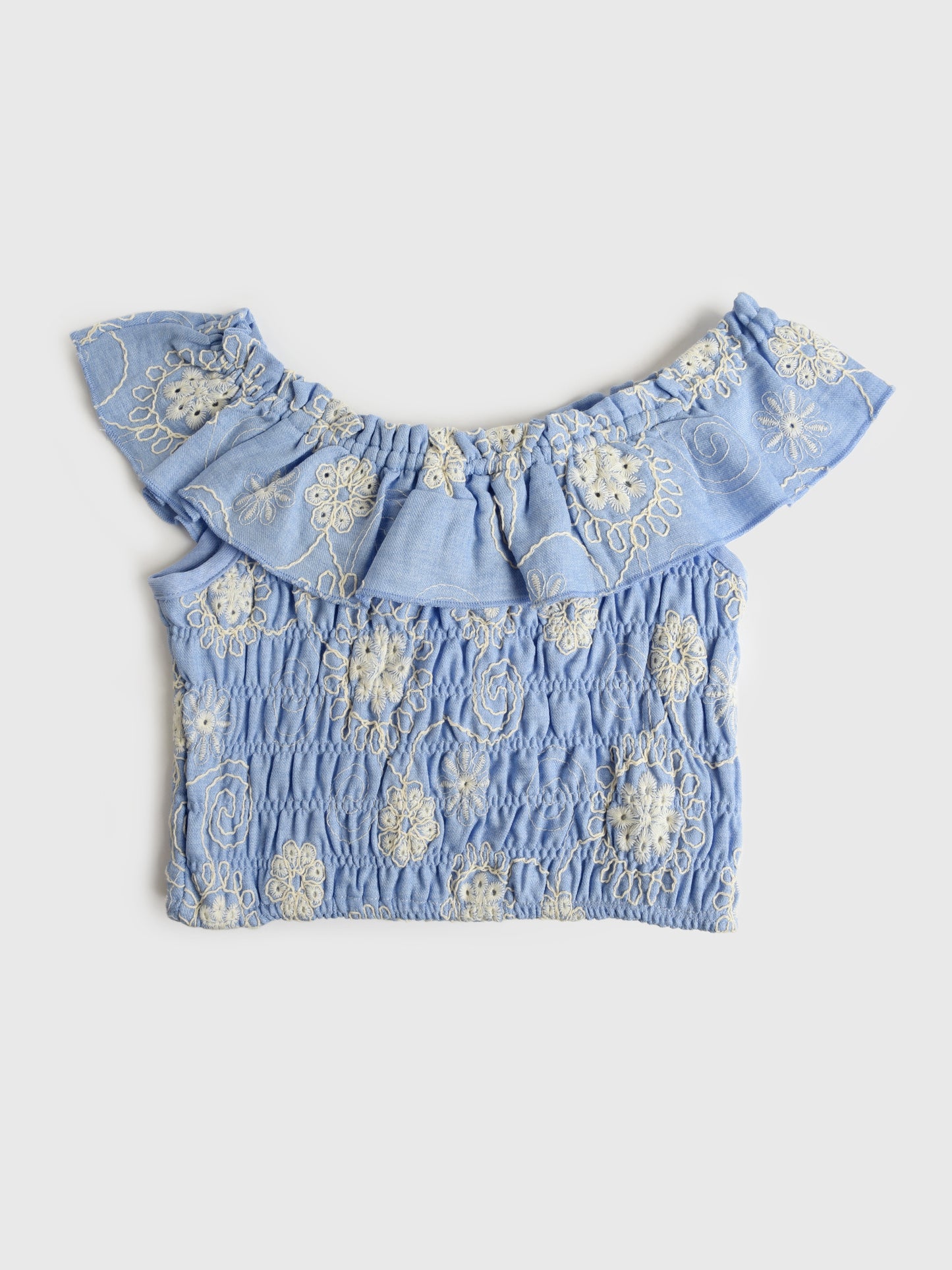 Hannah Banana Girls' Floral Embroidered Blouse - Saint Bernard