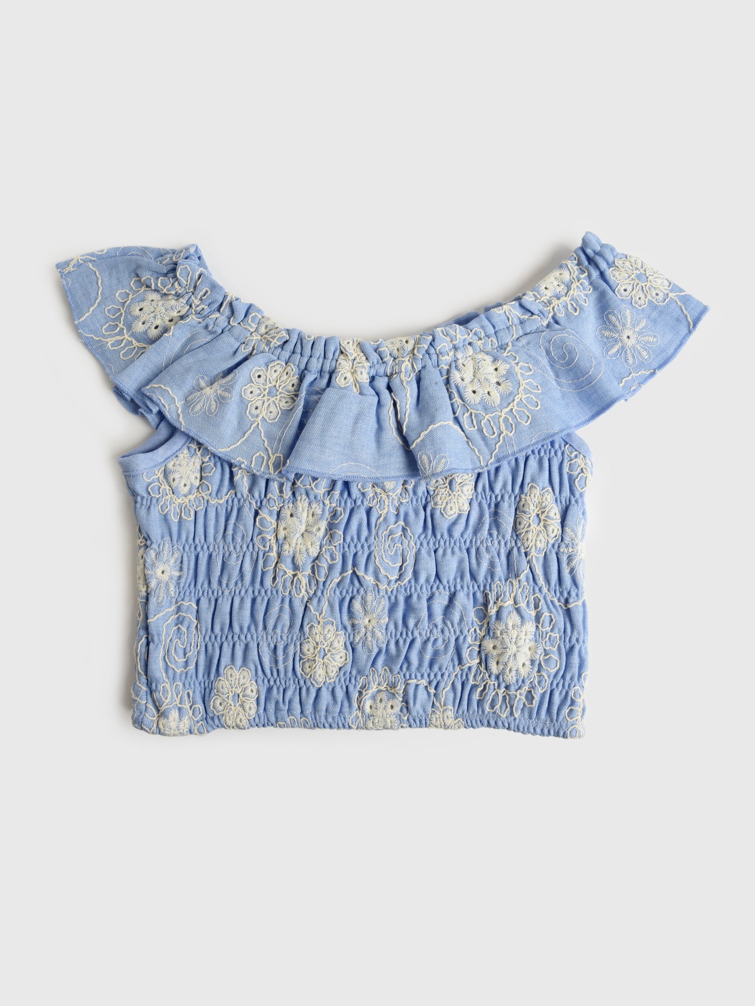 Hannah Banana Girls' Floral Embroidered Blouse - Saint Bernard