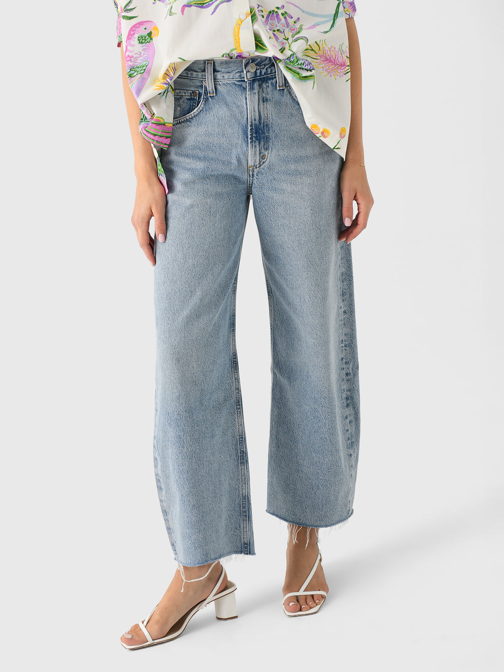 Agolde Women's Low Curve Fray Jean - Saint Bernard