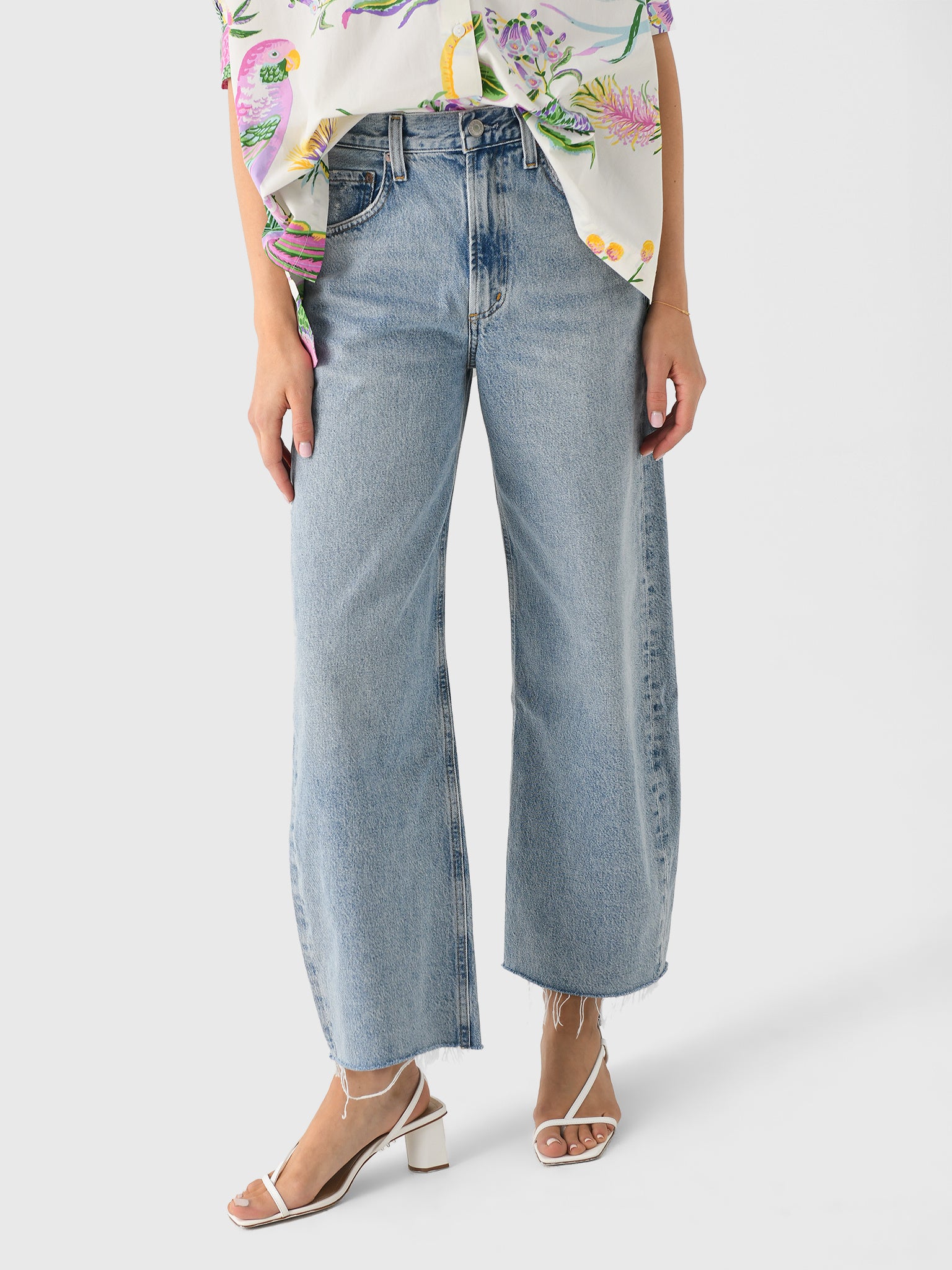 Agolde Women's Low Curve Fray Jean - Saint Bernard