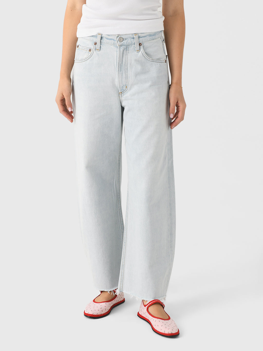 Agolde Women's Low Curve Fray Jean - Saint Bernard