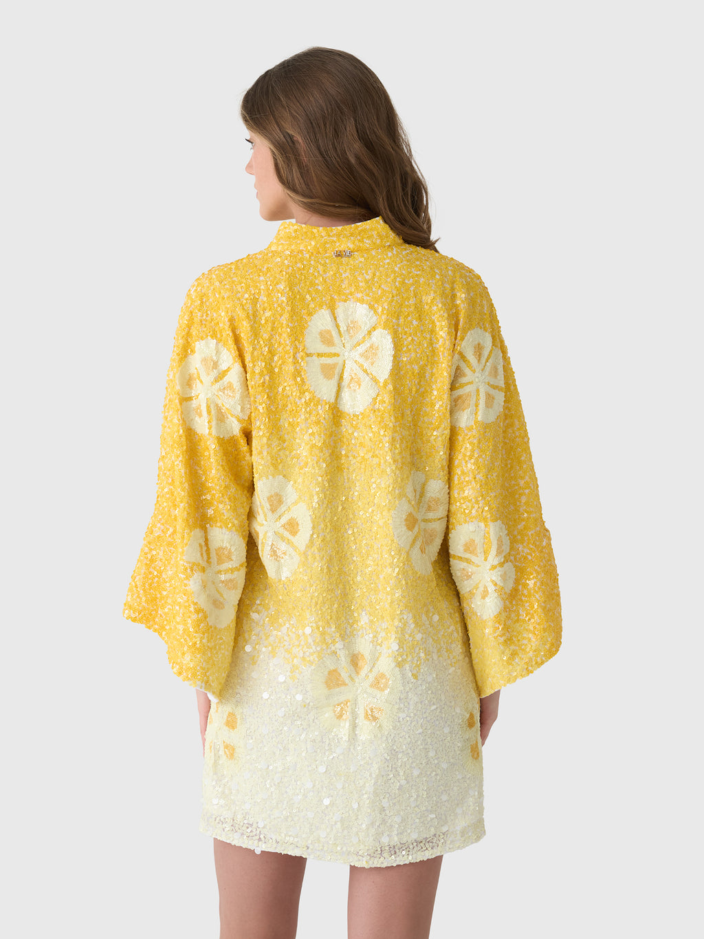 La Vie Women's Sequin Hawaiian Flower Mini Caftan - Saint Bernard