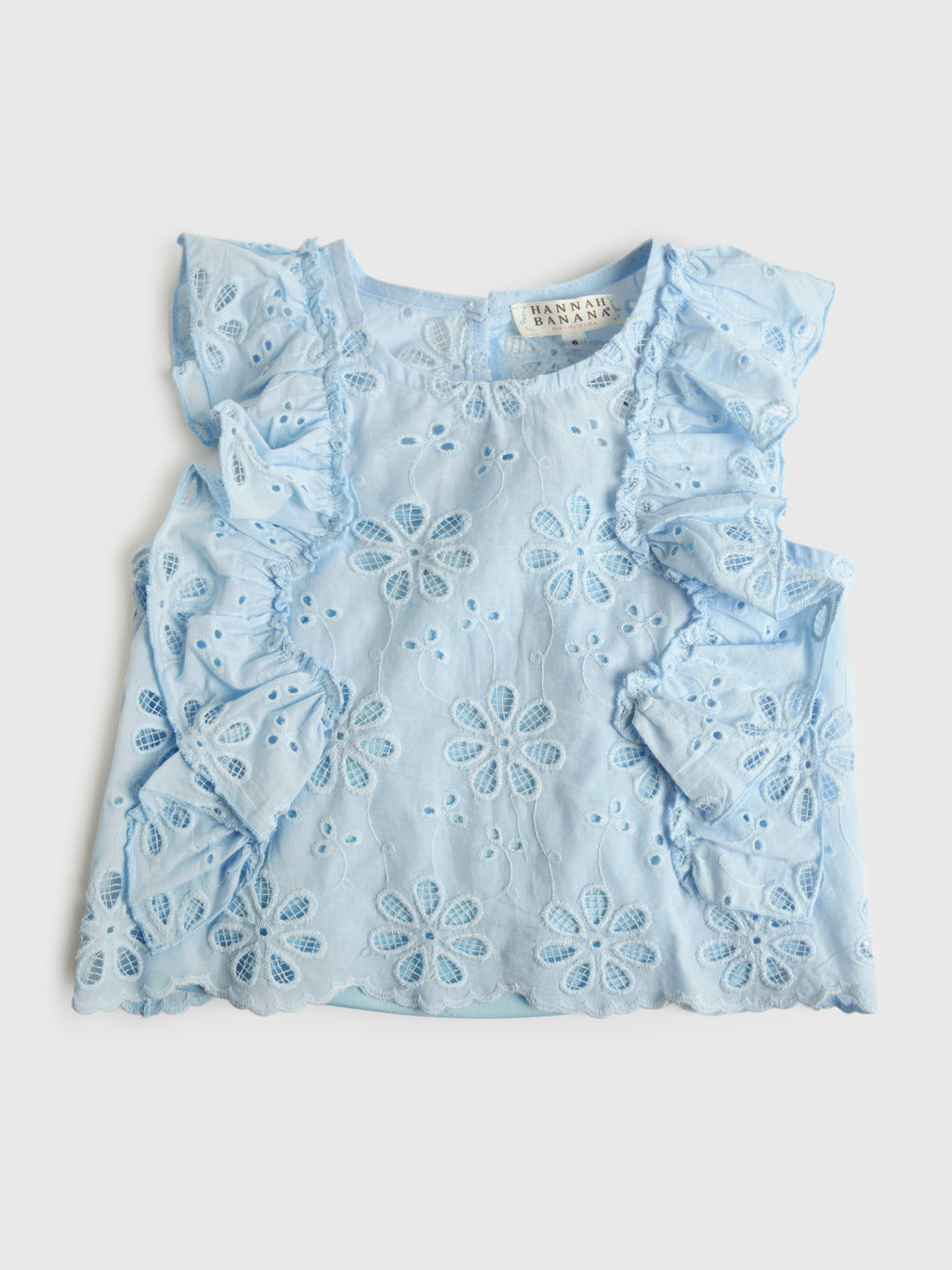 Hannah Banana Girls' Ruffle Eyelet Blouse - Saint Bernard