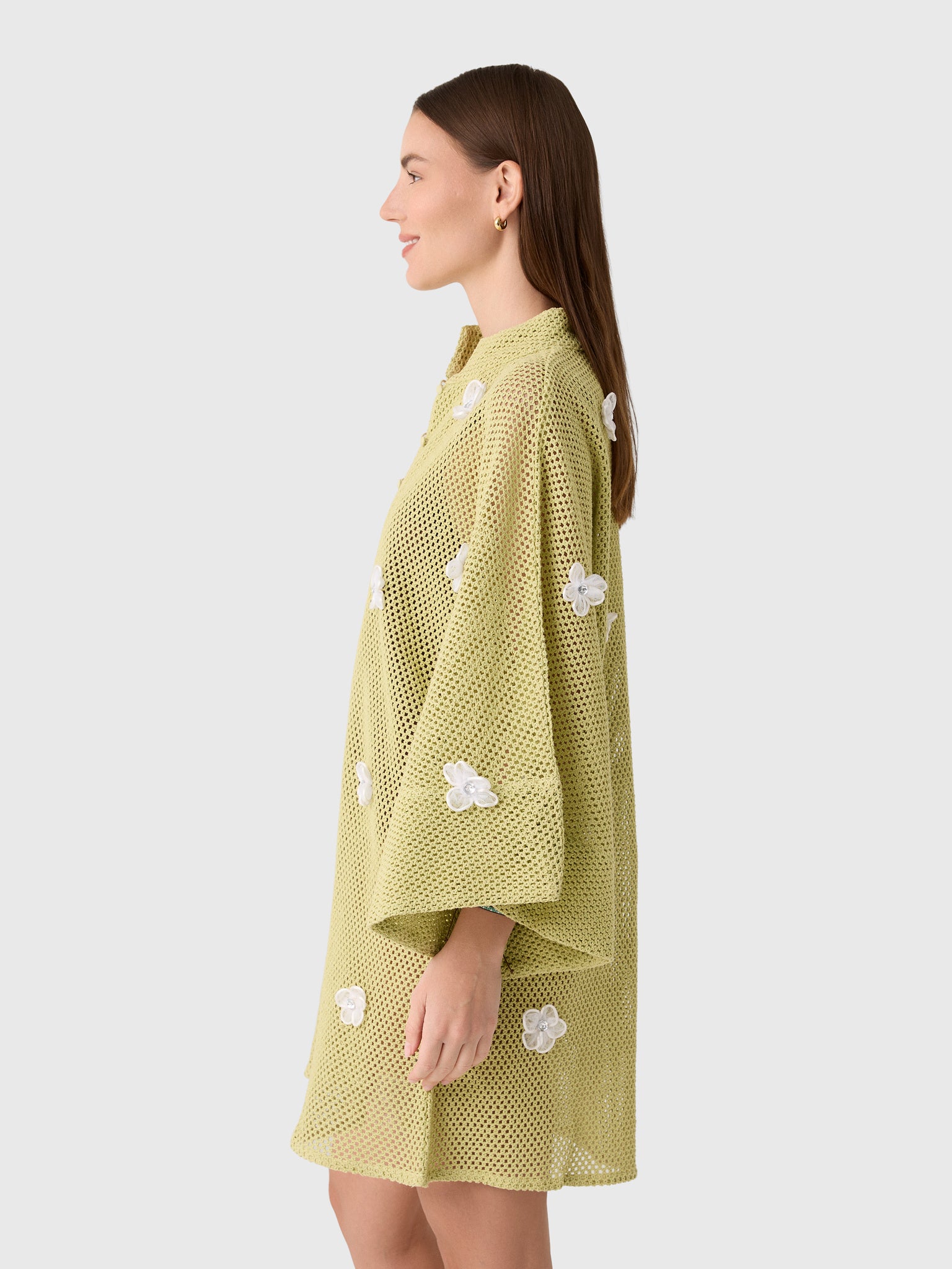 La Vie Women's 3D Flower Knit Mini Caftan - Saint Bernard
