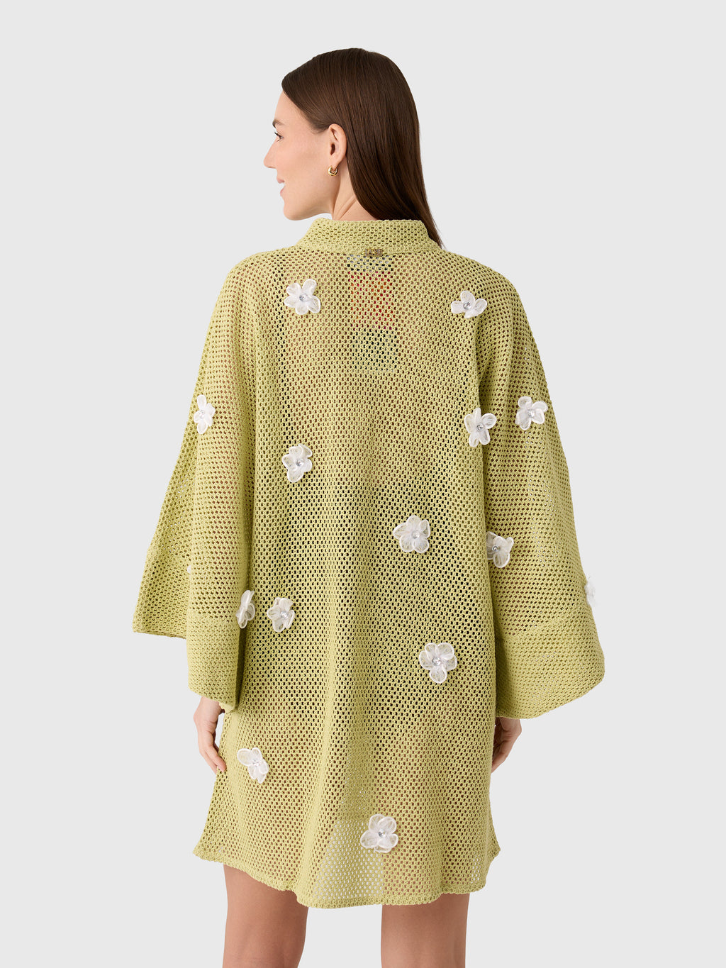 La Vie Women's 3D Flower Knit Mini Caftan - Saint Bernard