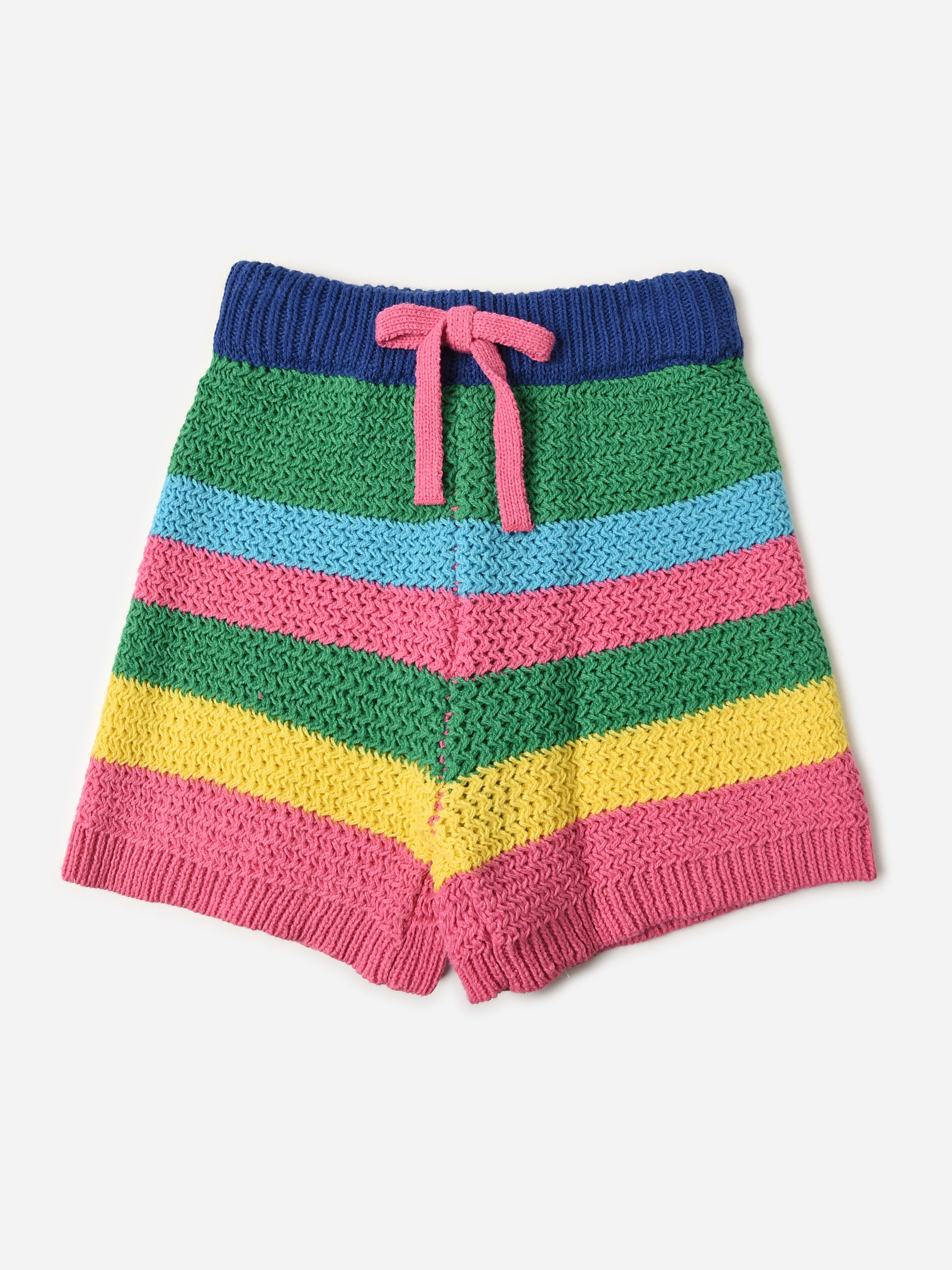 Hannah Banana Girls' Striped Crochet Short - Saint Bernard