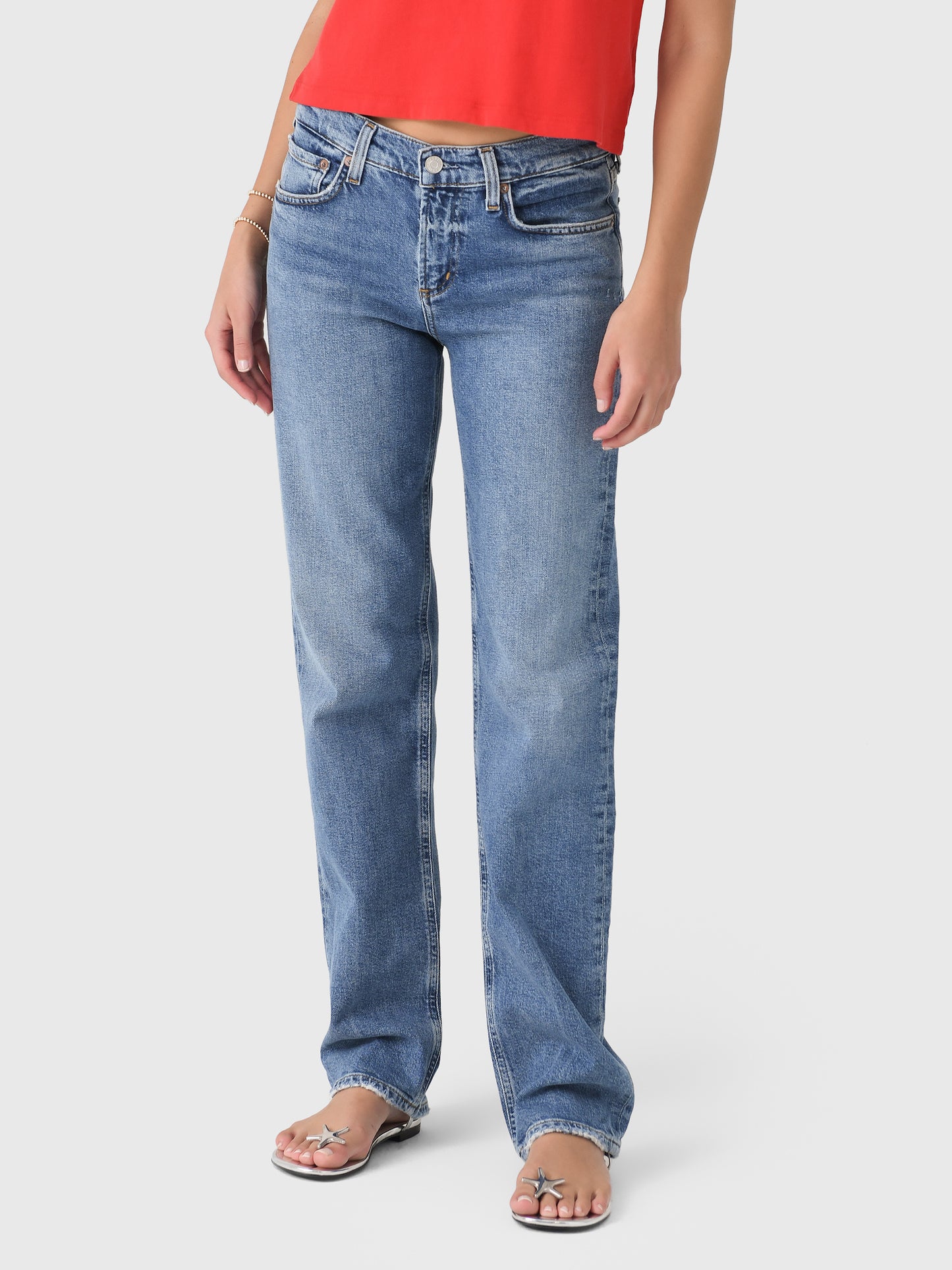Agolde Women's Low Rise Slim Jean - Saint Bernard