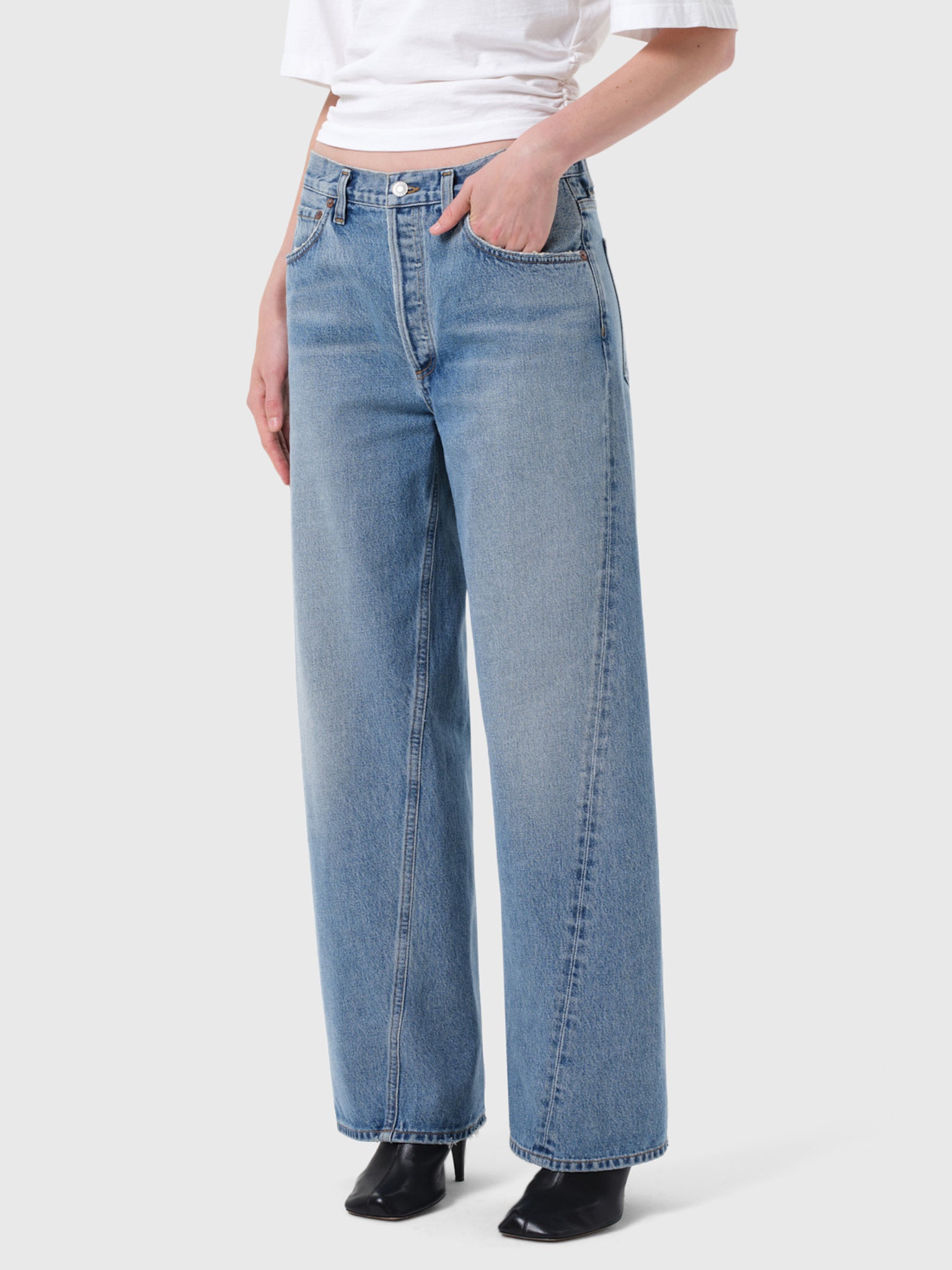 Agolde Women's Twist Low Slung Baggy Jean - Saint Bernard