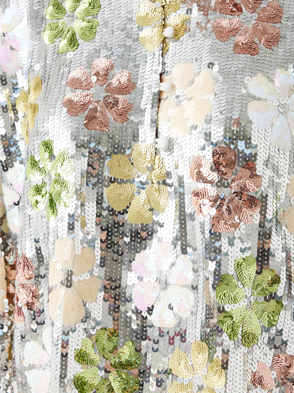 La Vie Women's Sequin Silver Mod Flower Mini Caftan - Saint Bernard