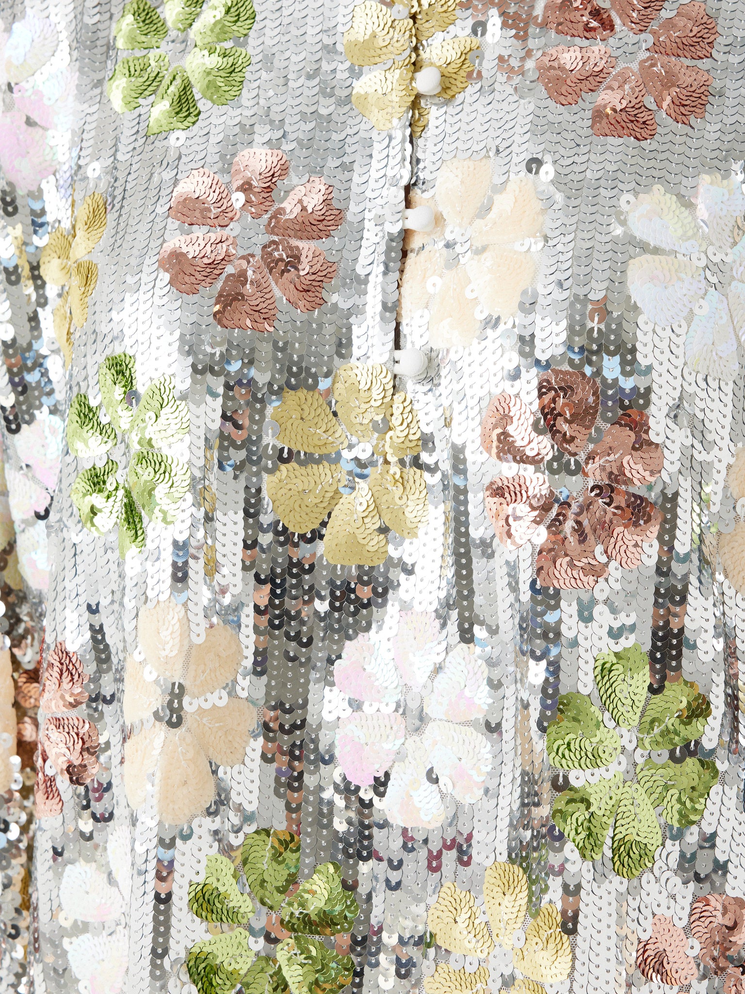 La Vie Women's Sequin Silver Mod Flower Mini Caftan - Saint Bernard