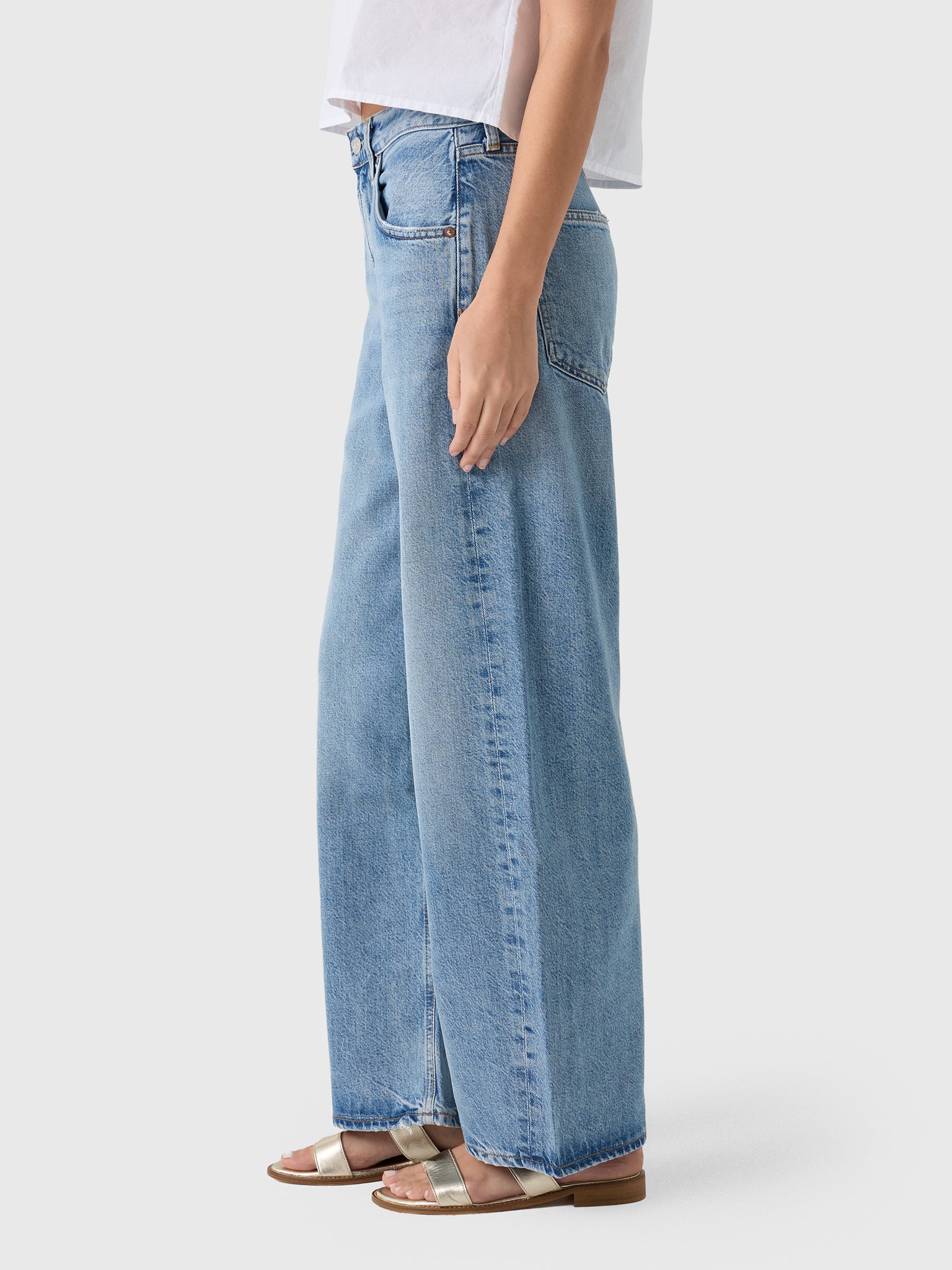 Agolde Women's Low Curve Crop Jean - Saint Bernard