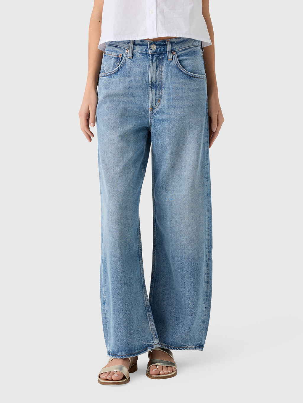 Agolde Women's Low Curve Crop Jean - Saint Bernard