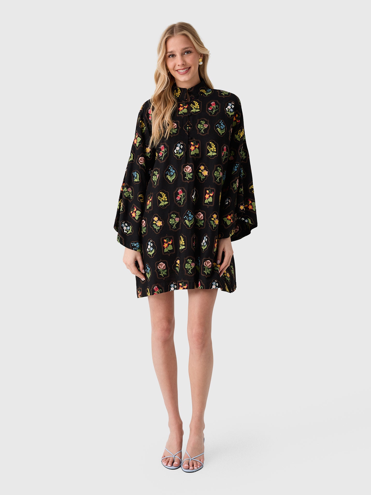 La Vie Women's Autumn Floral Mini Caftan - Saint Bernard