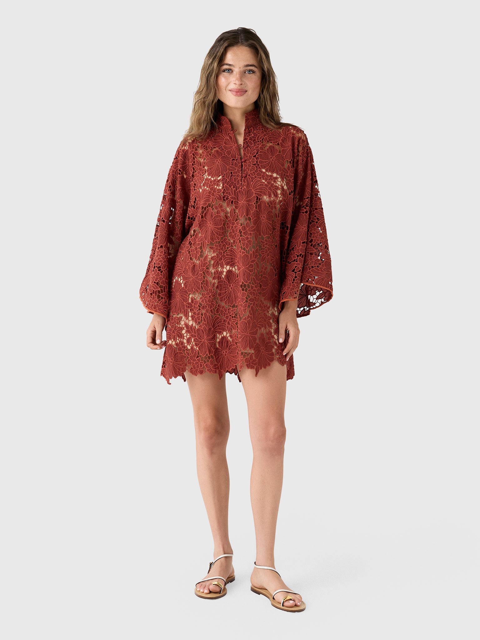 La Vie Women's Autumn Floral Mini Caftan - Saint Bernard