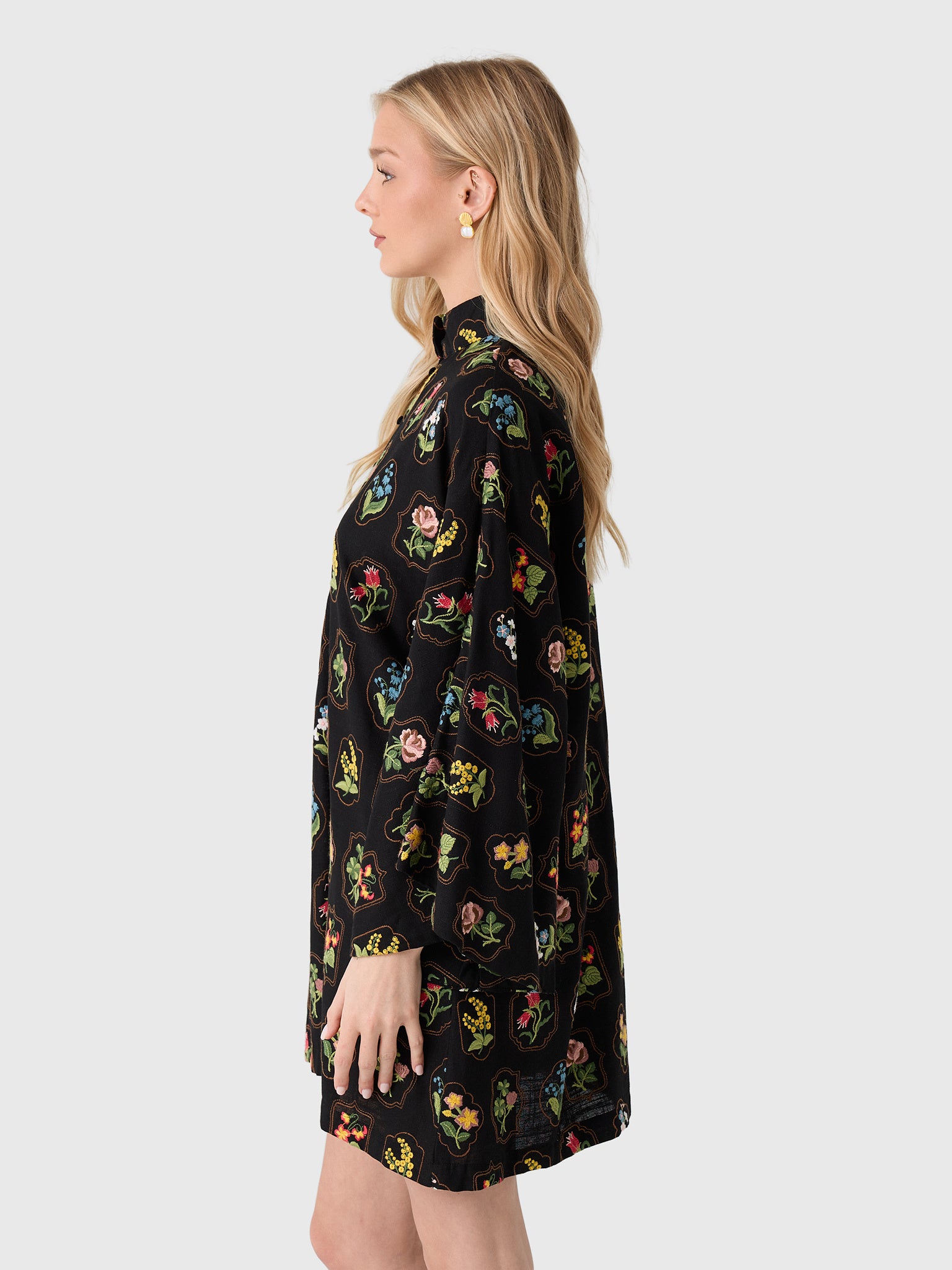 La Vie Women's Autumn Floral Mini Caftan - Saint Bernard