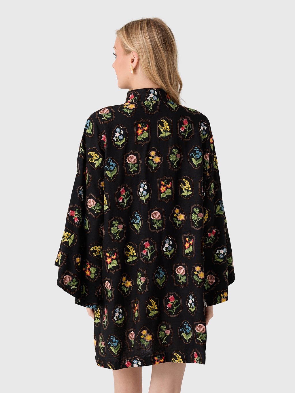 La Vie Women's Autumn Floral Mini Caftan - Saint Bernard