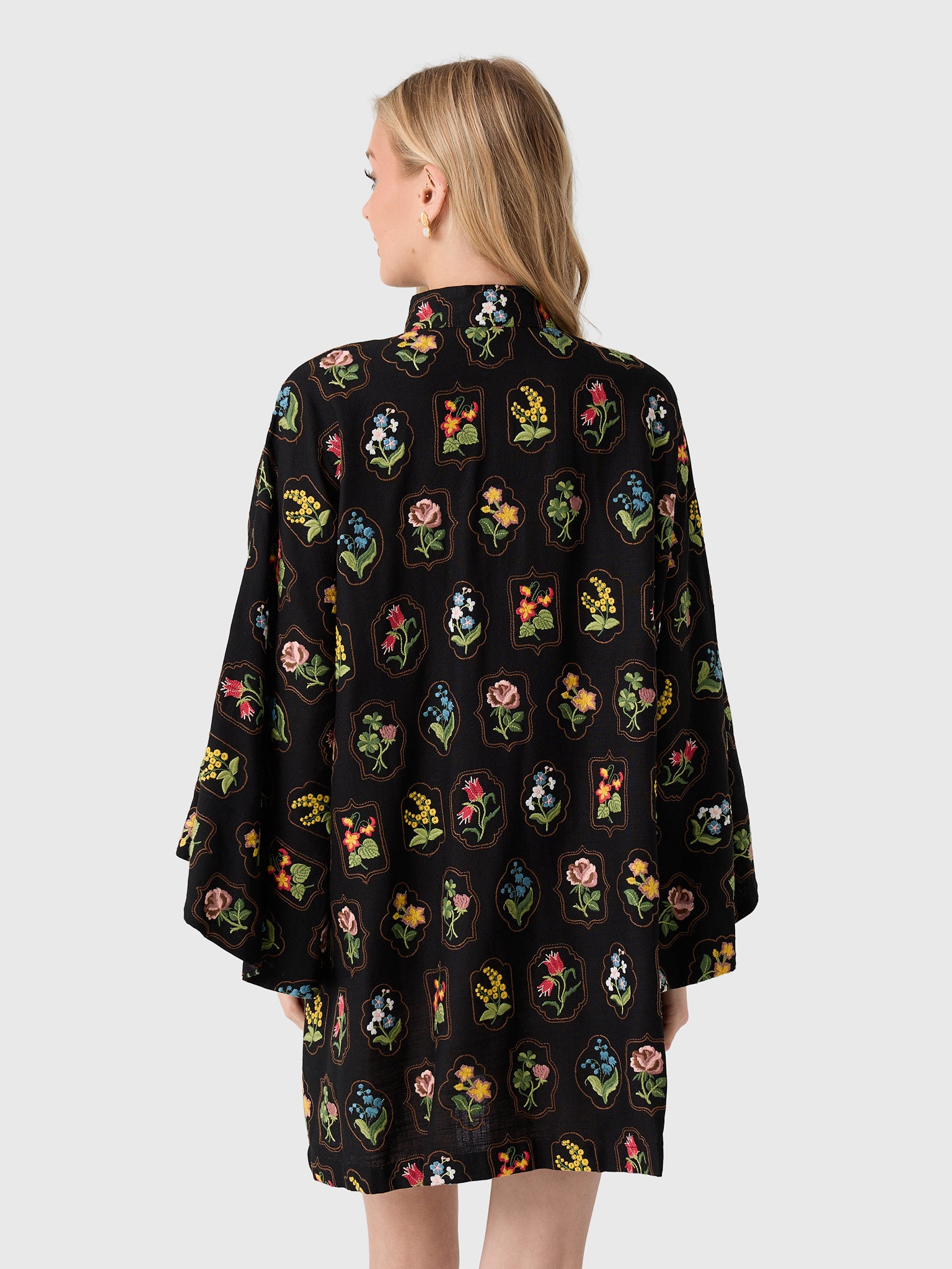 La Vie Women's Autumn Floral Mini Caftan - Saint Bernard