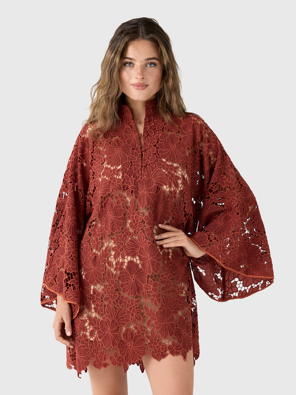 La Vie Women's Autumn Floral Mini Caftan - Saint Bernard