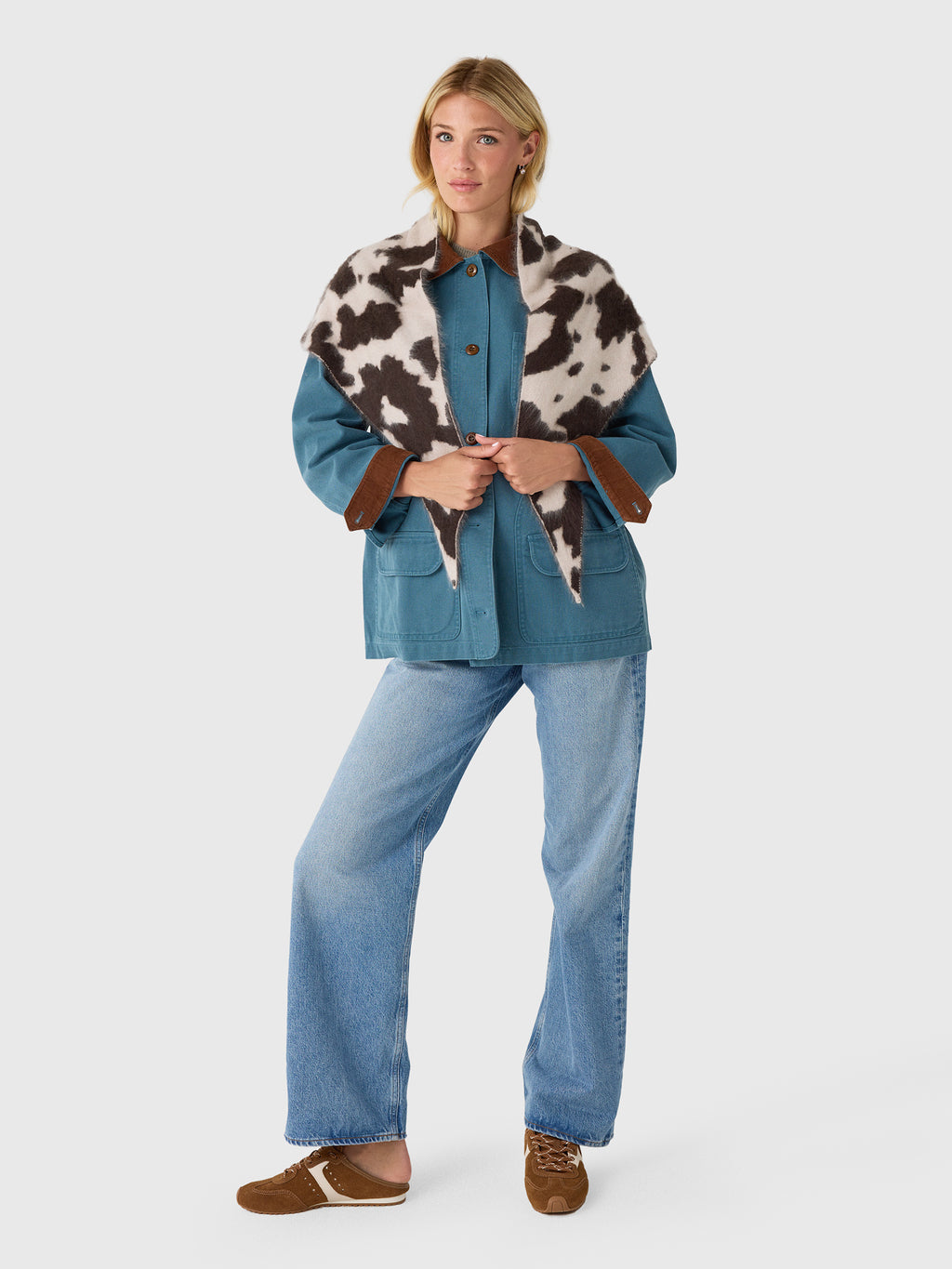 Guest In Residence Grizzly Cowhide Wild Rag Scarf - Saint Bernard