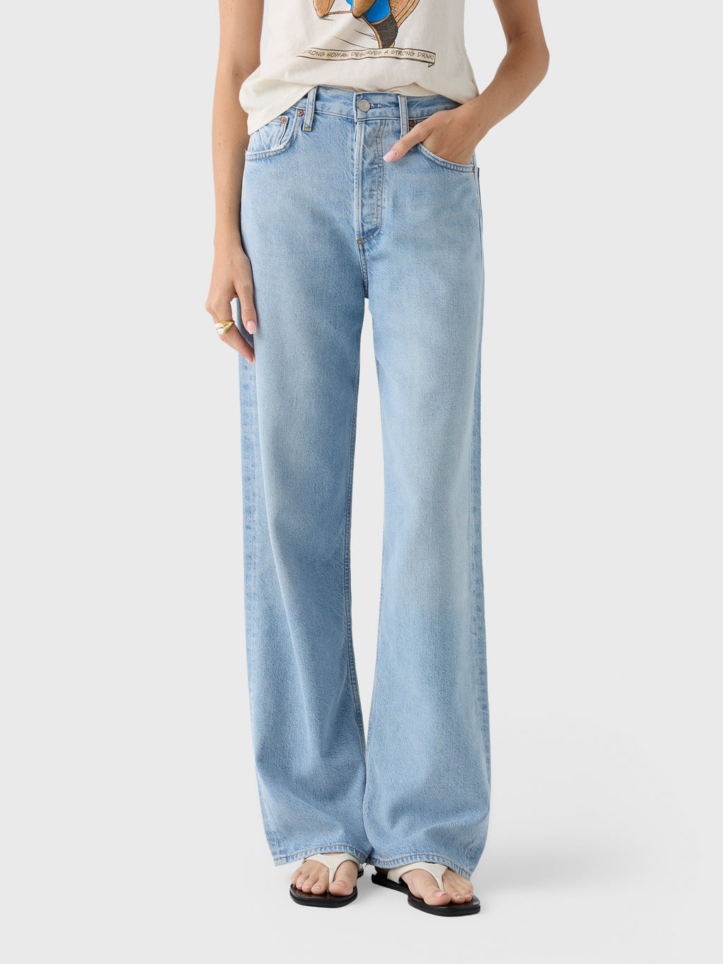 Agolde Women's Ren Wide Leg Jean - Saint Bernard