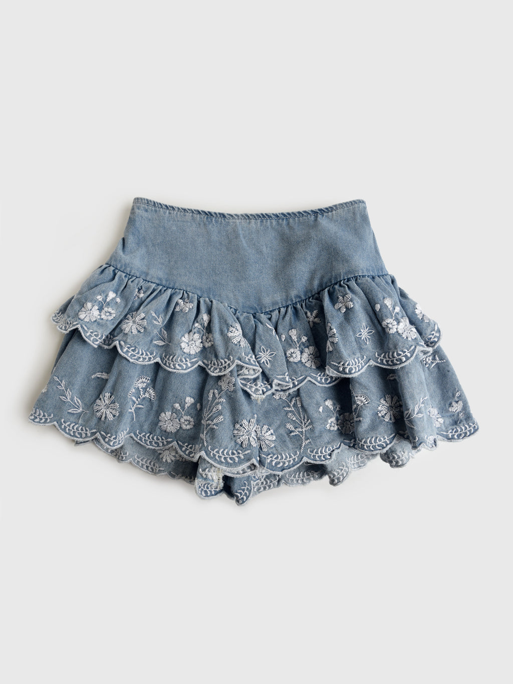 Hannah Banana Girls' Scallop Edge Embroidered Skort - Saint Bernard
