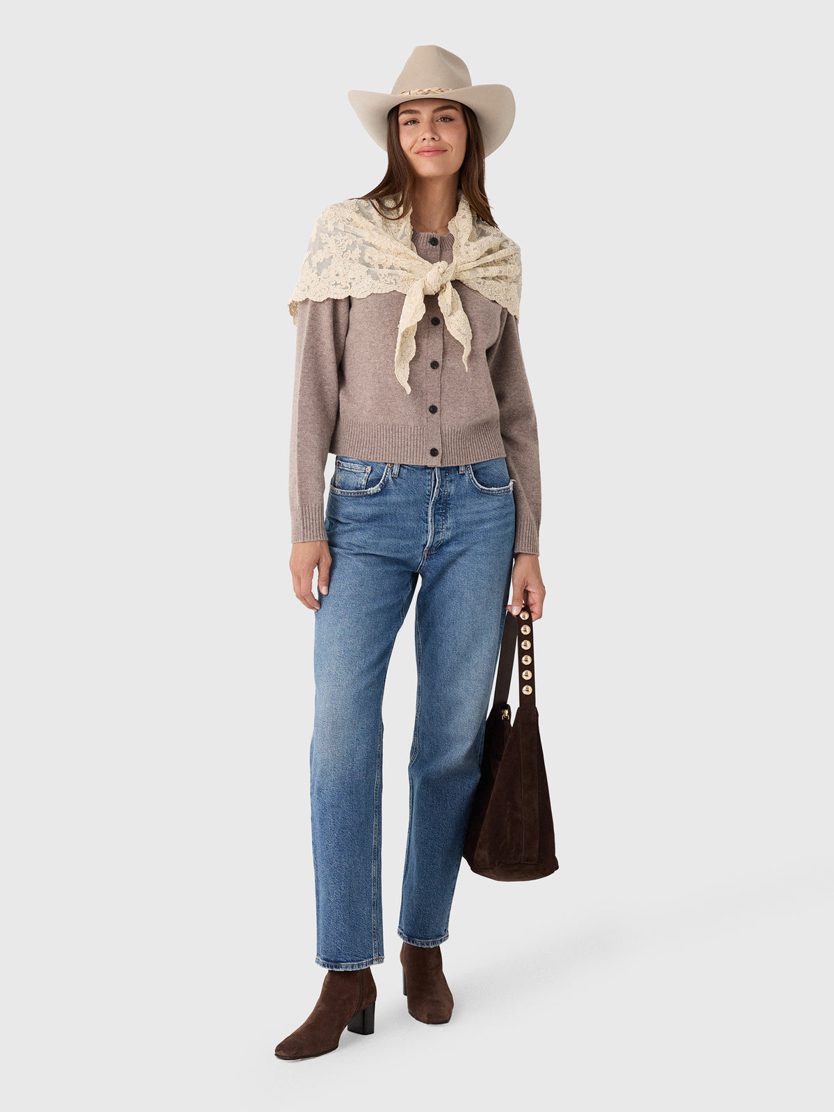 Agolde Women's Lana Straight Jean - Saint Bernard