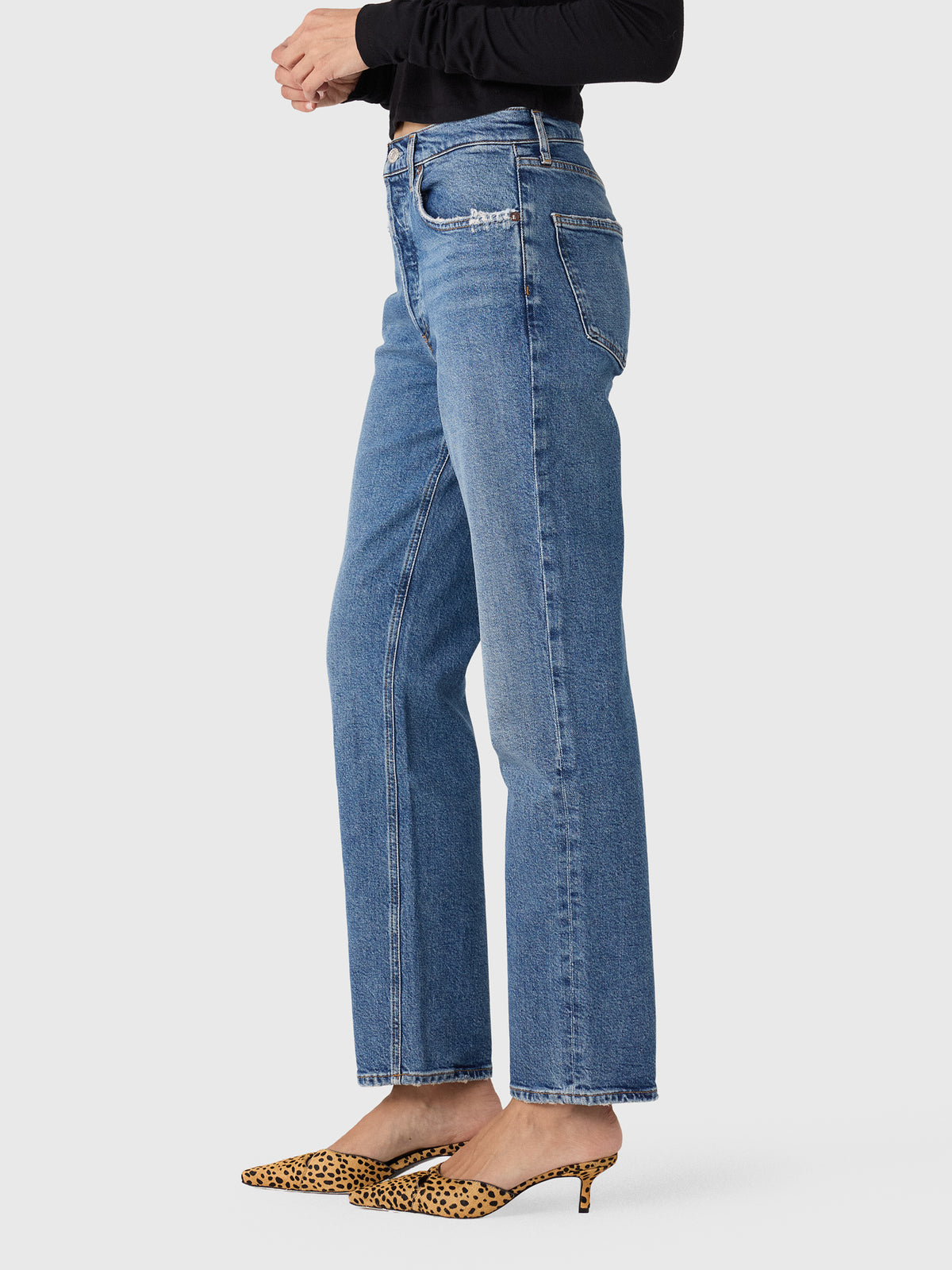 Agolde Women's Lana Straight Jean - Saint Bernard