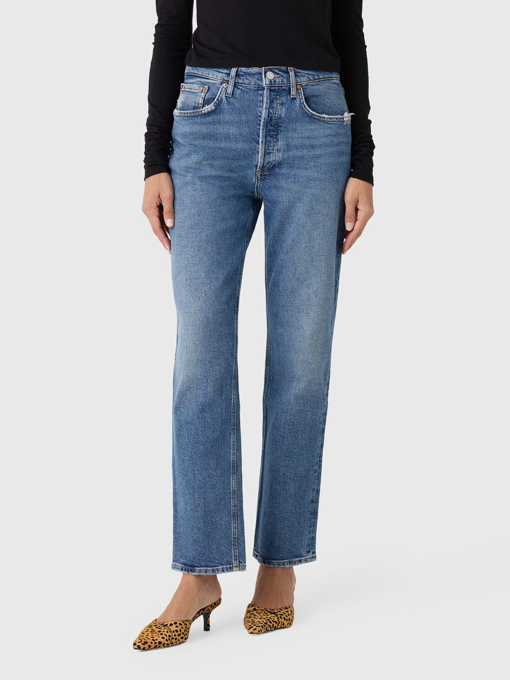 Agolde Women's Lana Straight Jean - Saint Bernard