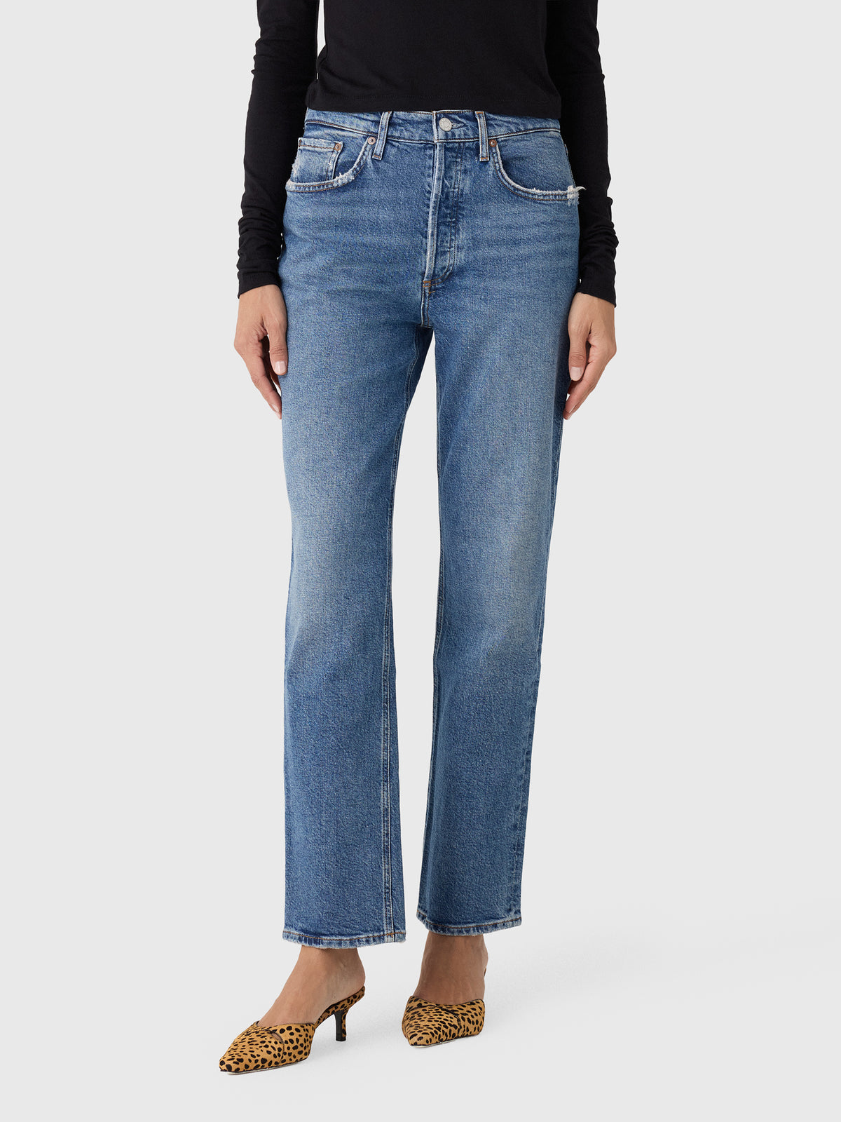 Agolde Women's Lana Straight Jean - Saint Bernard