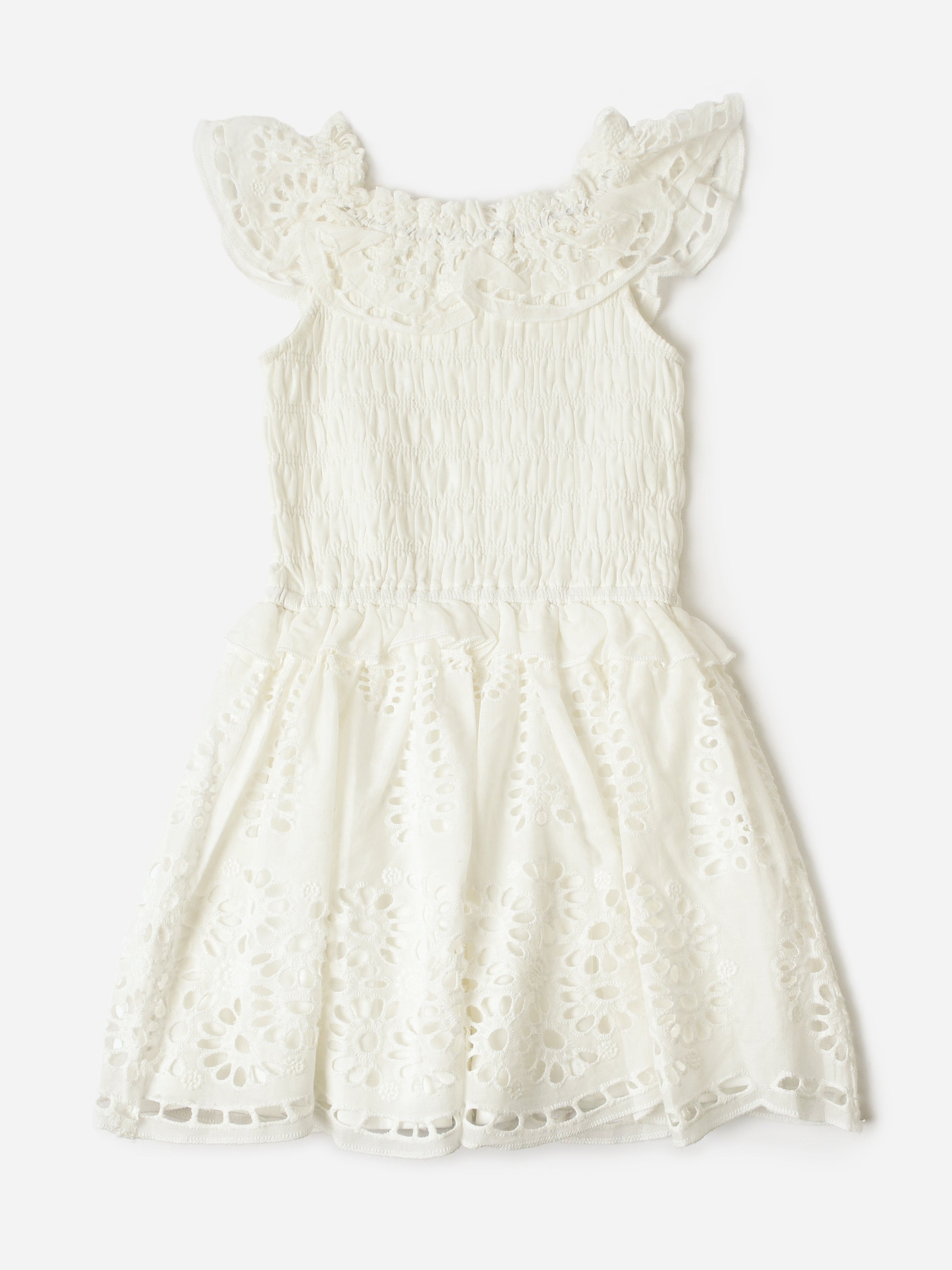 Hannah Banana Girls' Eyelet Smocked Dress Saint Bernard Hannah Banana Girls' Eyelet Smocked Dress Saint Bernard