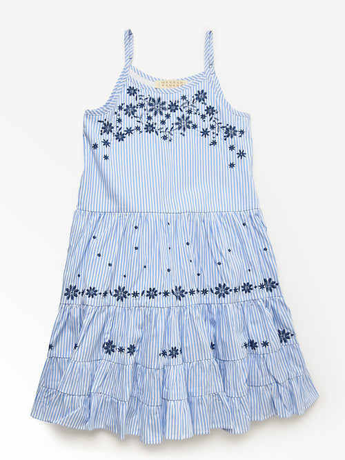 Hannah Banana Girls' Tiered Embroidered Sundress - Saint Bernard