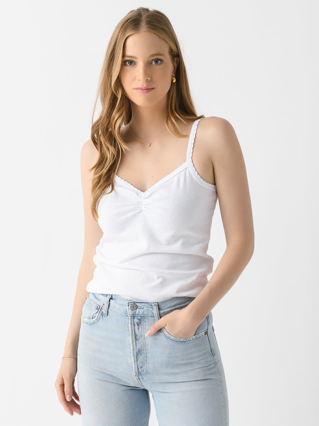 AMO Women's Scallop Knit Cami - Saint Bernard
