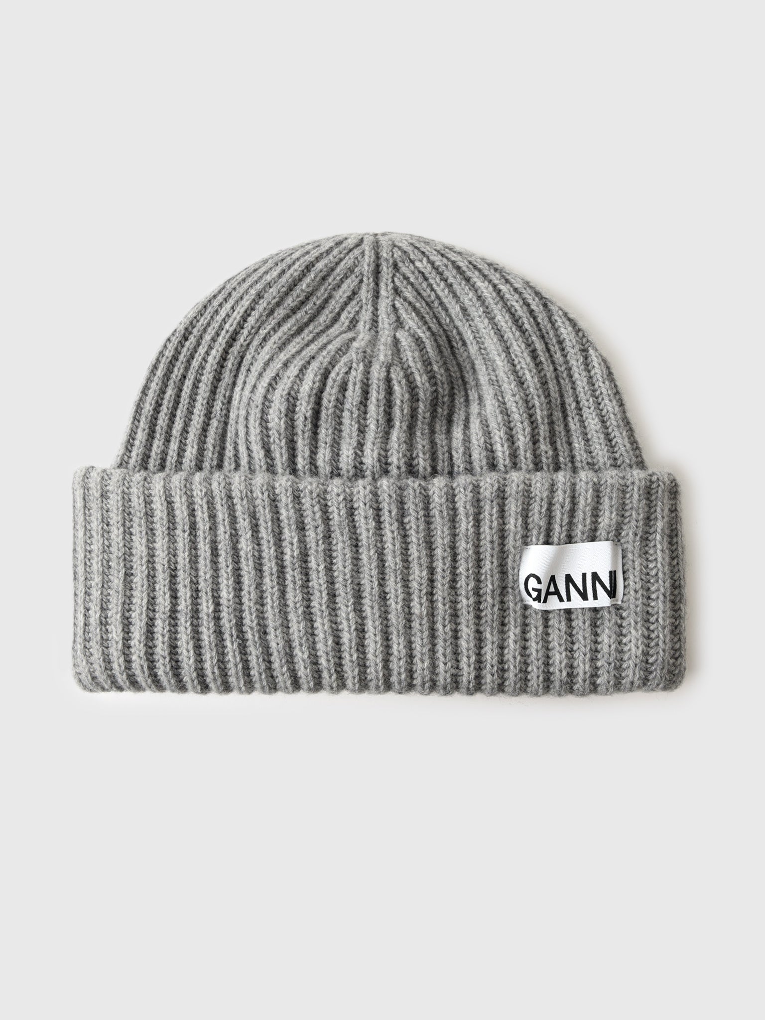 GANNI Women's Oversized Wool Rib Knit Beanie - Saint Bernard