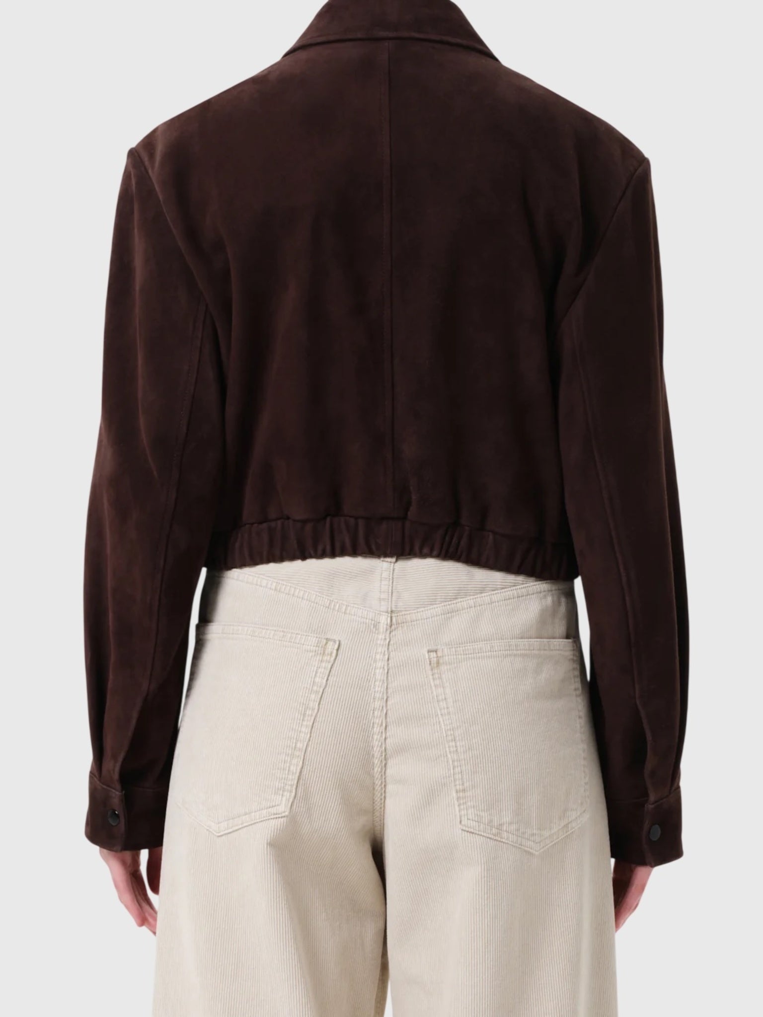 Agolde Women's Nahla Cropped Suede Jacket - Saint Bernard